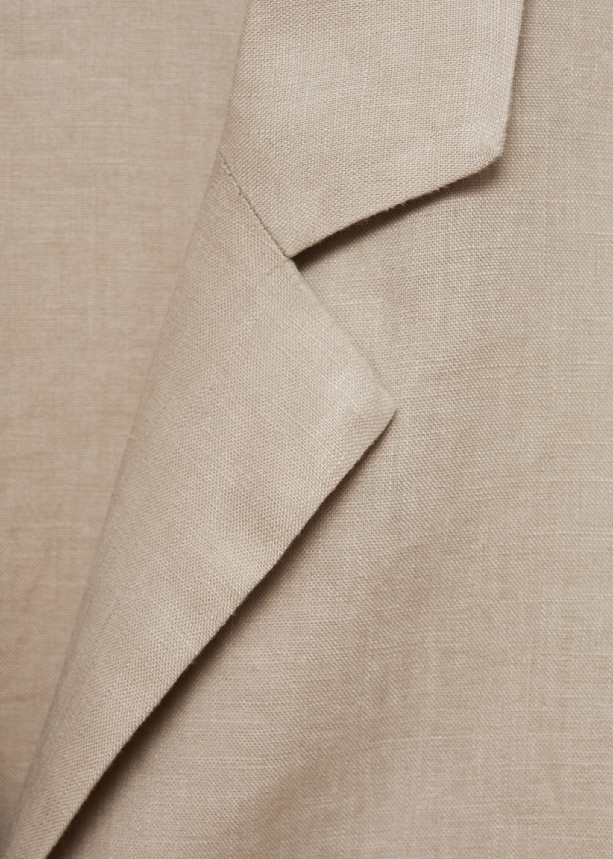 Linen-blend shirt - Details of the article 8, Sand. Ref: 87064403-00.