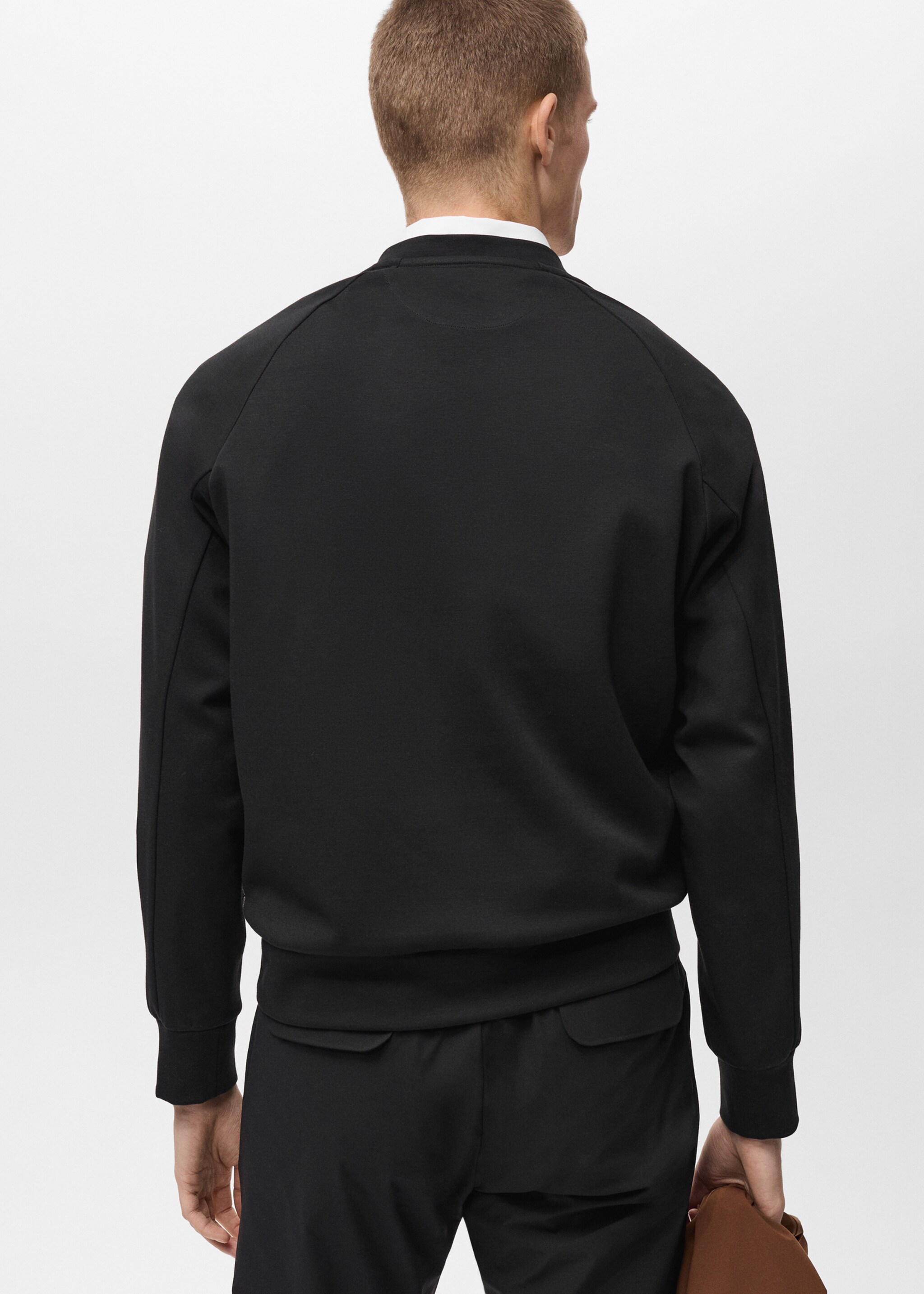 Sweat à col rond COOLMAX® - Verso de l’article, Noir. Ref: 87064406-00.