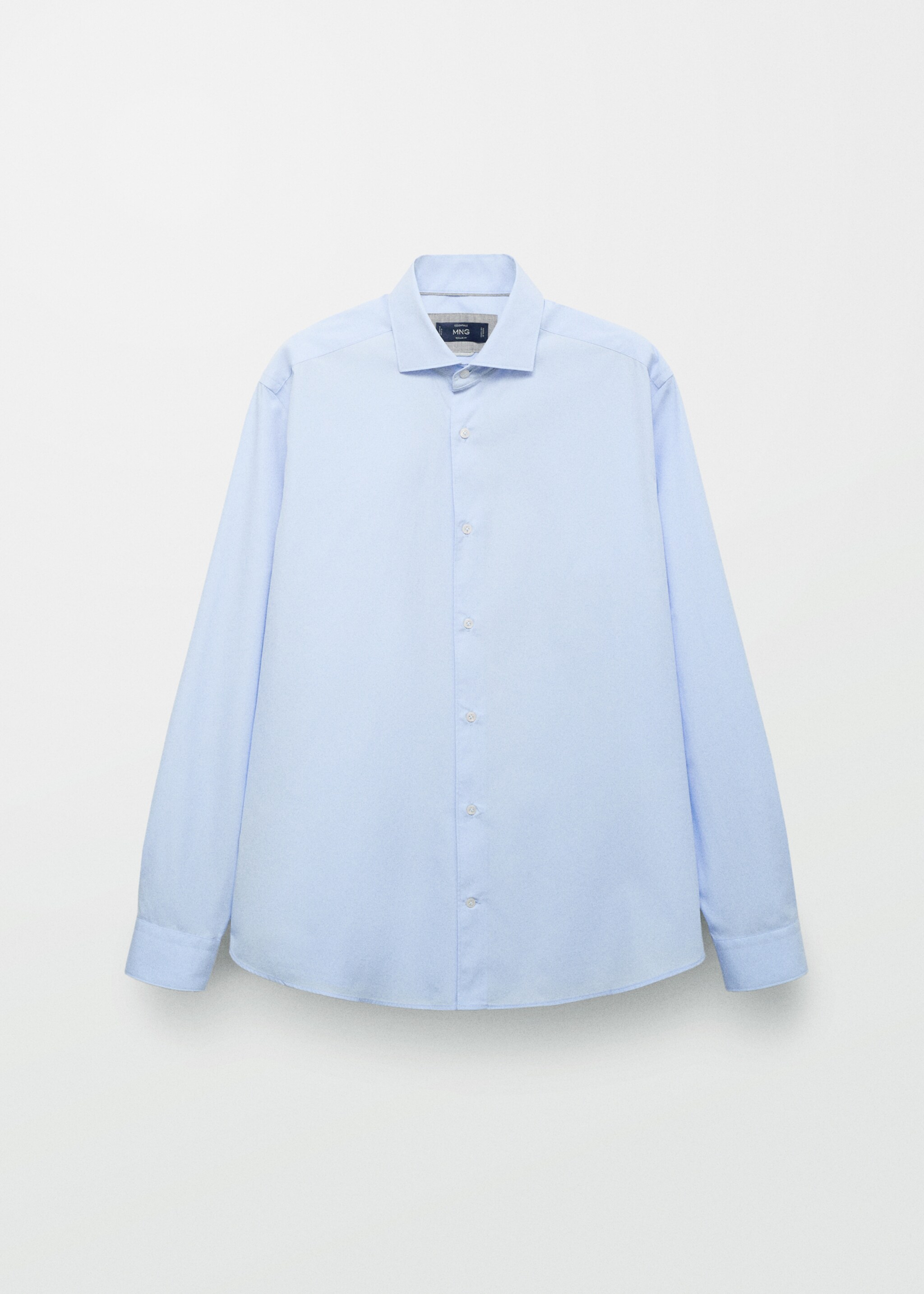 100% cotton regular-fit shirt - Details of the article 5, Sky Blue. Ref: 87064407-00.