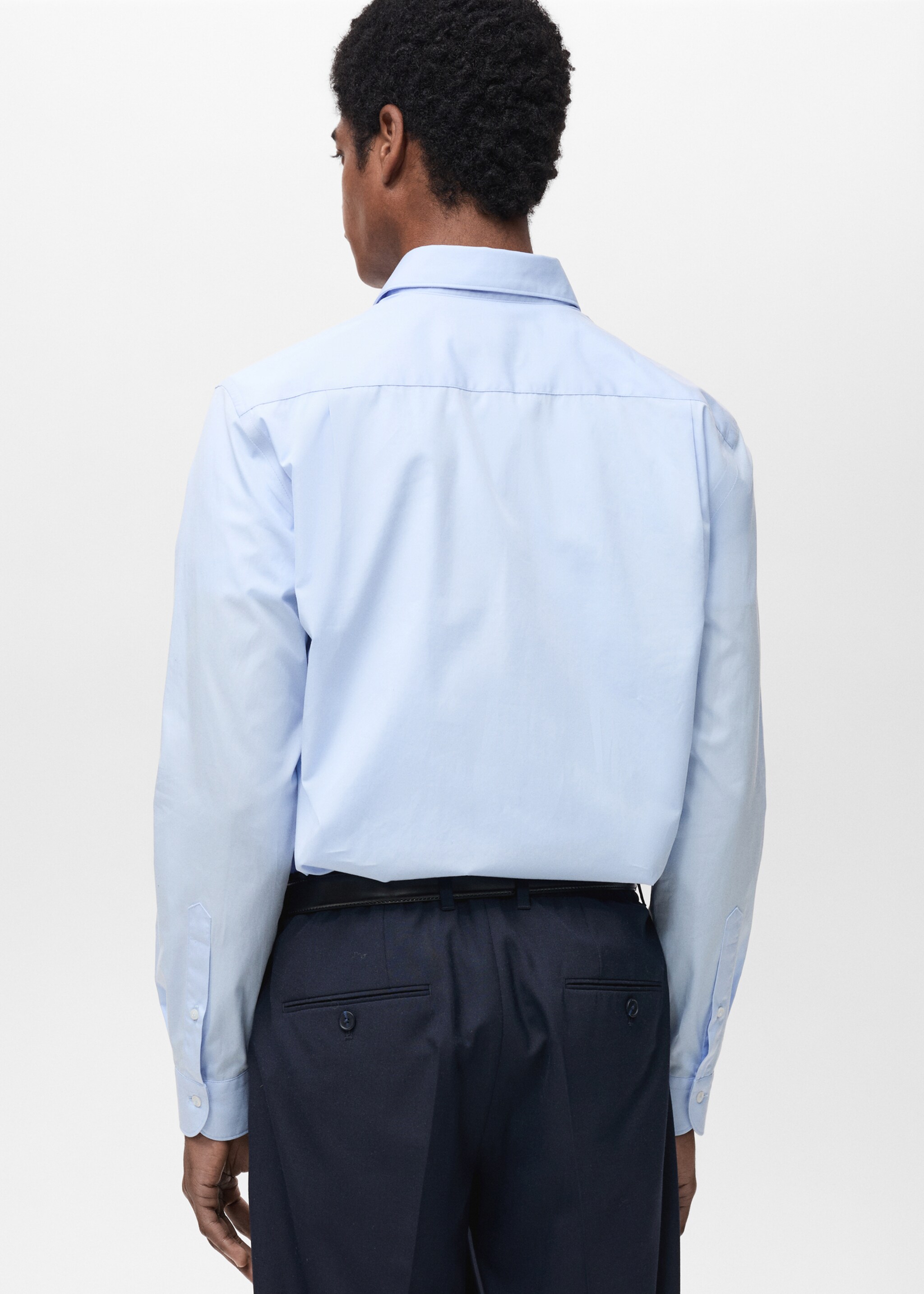 100% cotton regular-fit shirt - Reverse of the article, Sky Blue. Ref: 87064407-00.