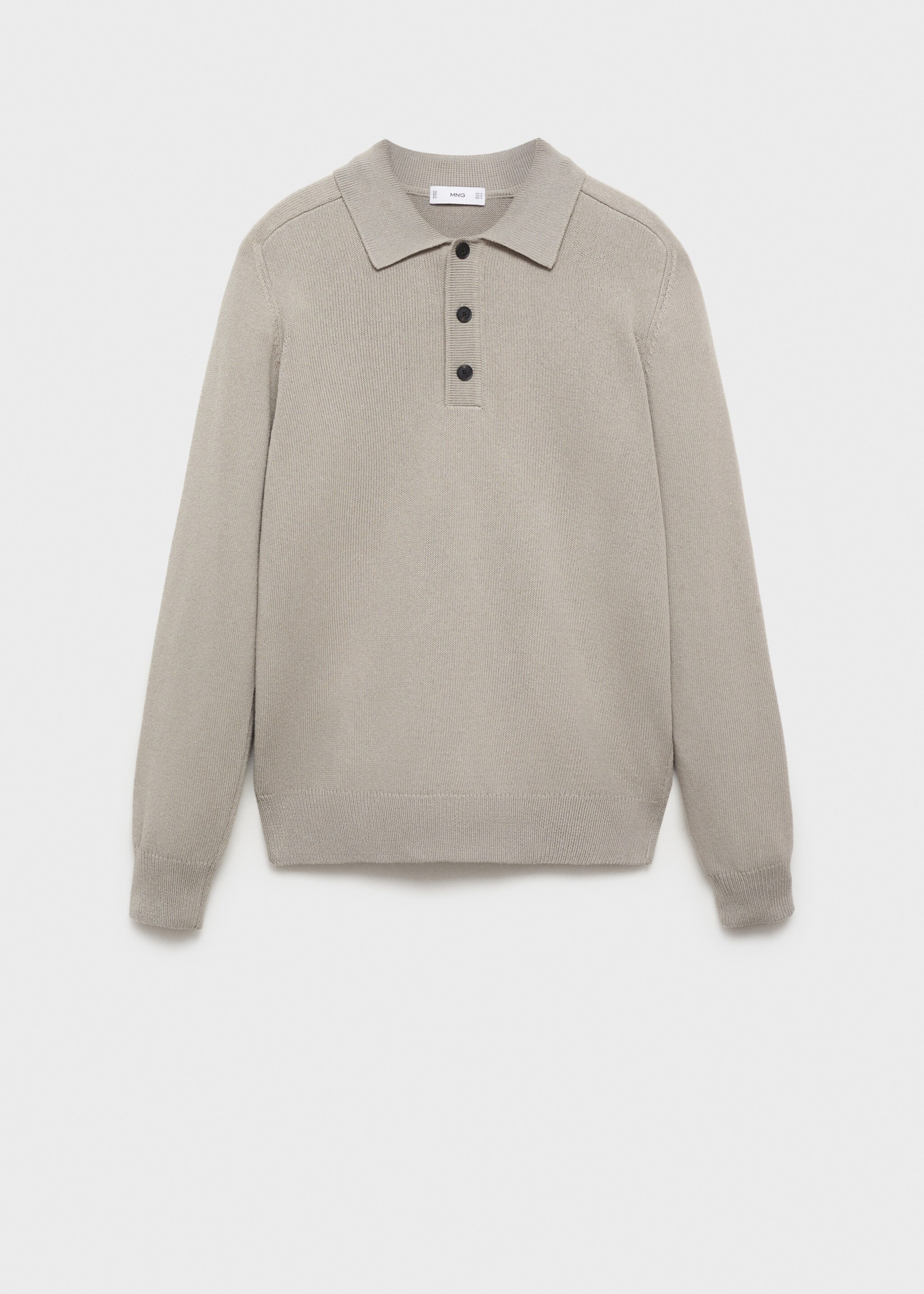 Strickpoloshirt aus Baumwolle - Artikel ohne Model, Eisgrau. Ref: 87064410-00.