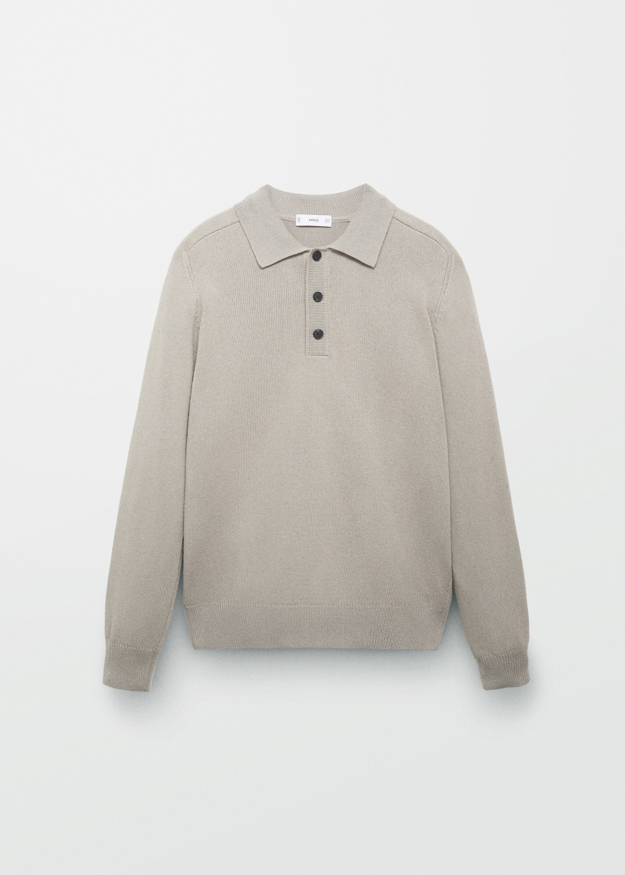 Strickpoloshirt aus Baumwolle - Detail des Artikels 5, Eisgrau. Ref: 87064410-00.