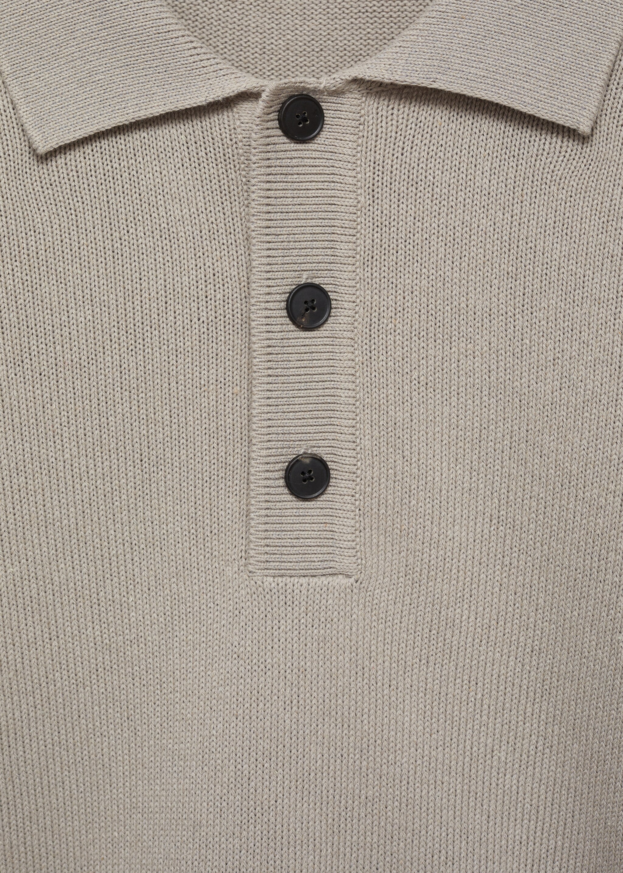 Strickpoloshirt aus Baumwolle - Detail des Artikels 8, Eisgrau. Ref: 87064410-00.