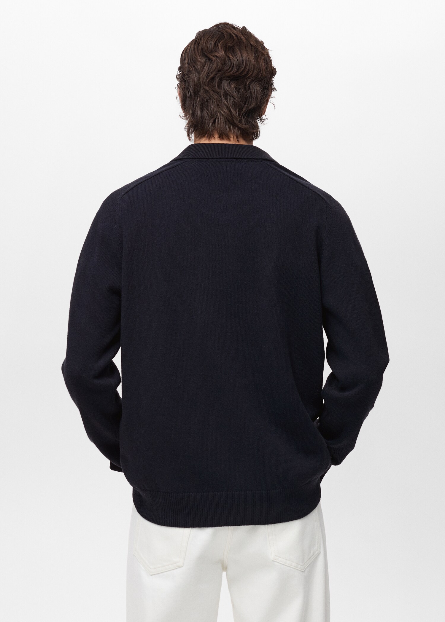 Cotton knitted polo shirt - Reverse of the article