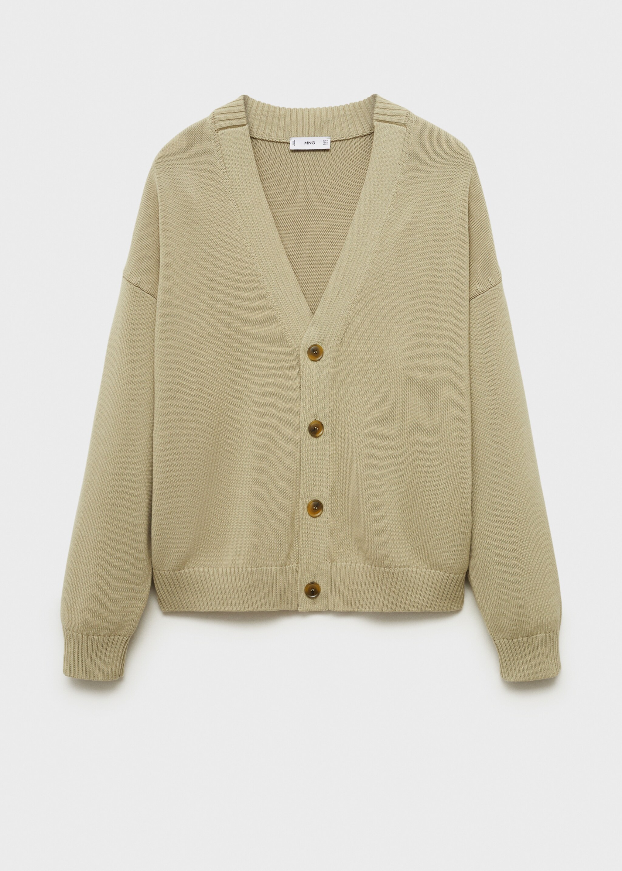 Knitted cotton cardigan with buttons - Article without model, Pastel Green. Ref: 87064411-00.