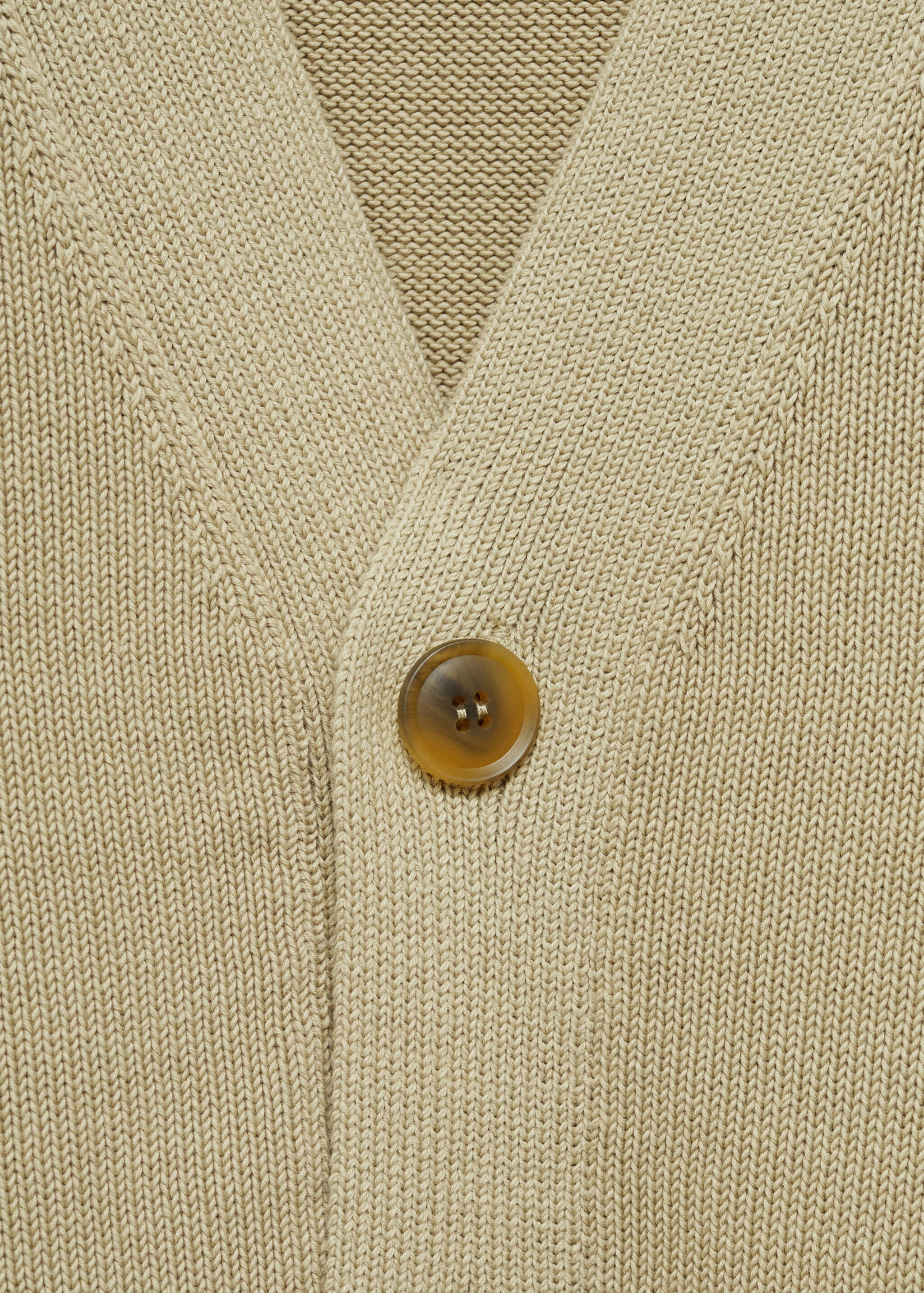 Knitted cotton cardigan with buttons - Details of the article 8, Pastel Green. Ref: 87064411-00.