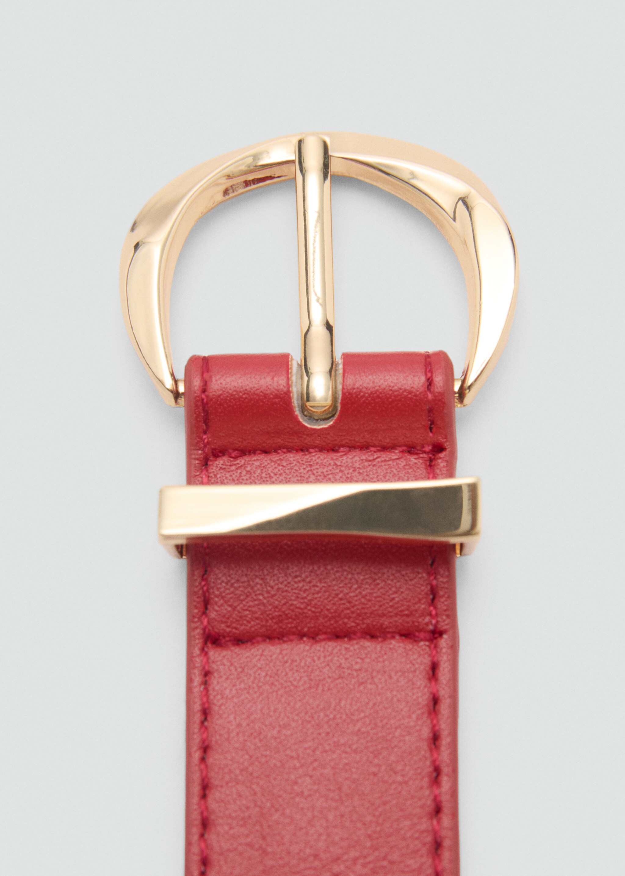 Oval buckle belt - Details of the article 1, Red. Ref: 87064414-00.