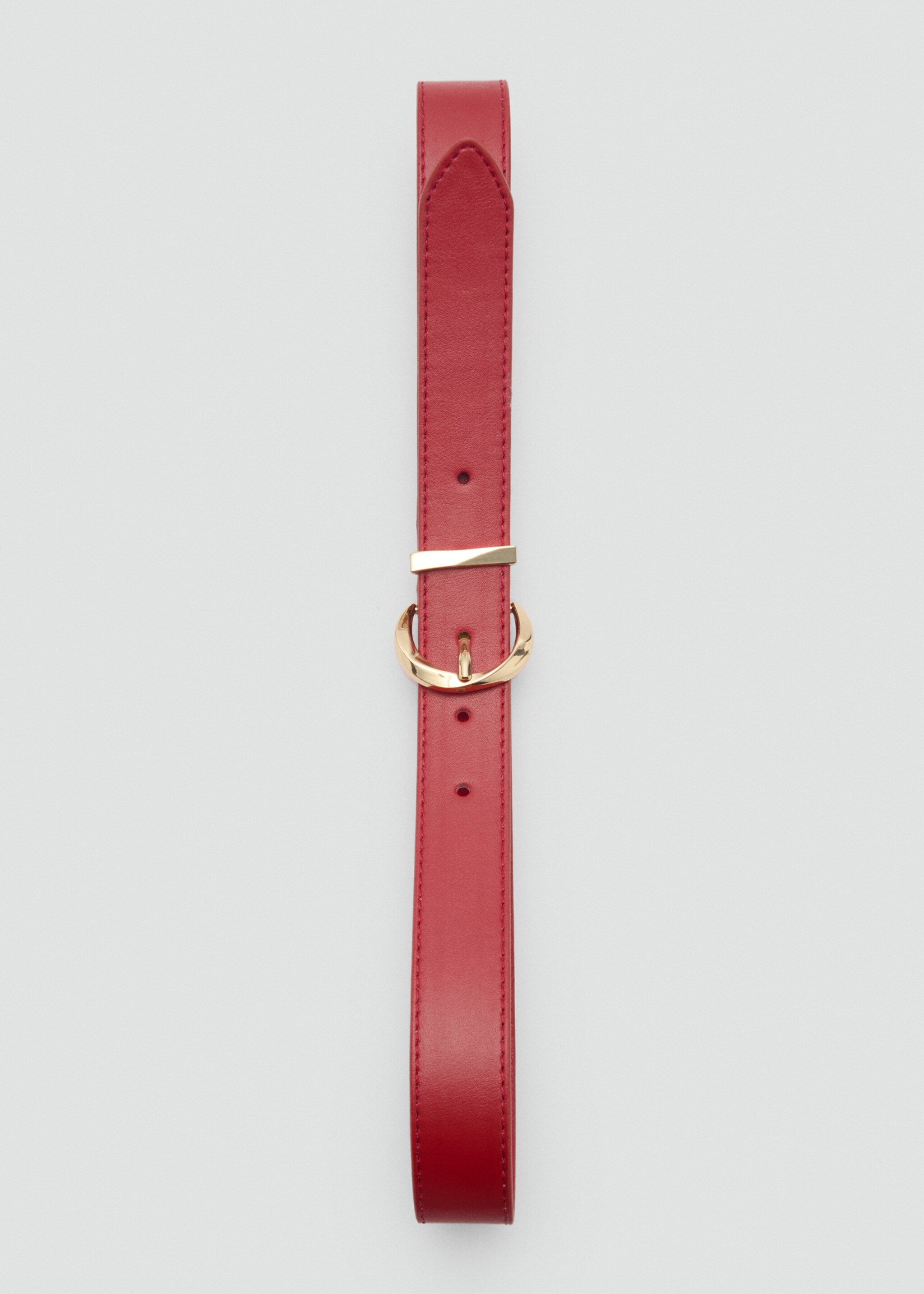 Oval buckle belt - Details of the article 2, Red. Ref: 87064414-00.