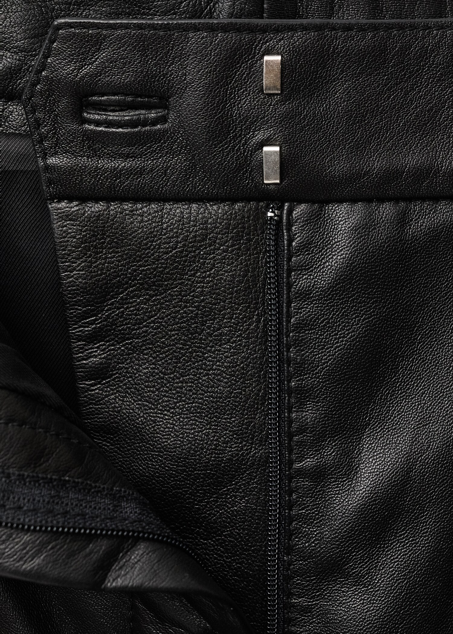 Gerade Lederhose mit Bundfalten-Detail - Detail des Artikels 0