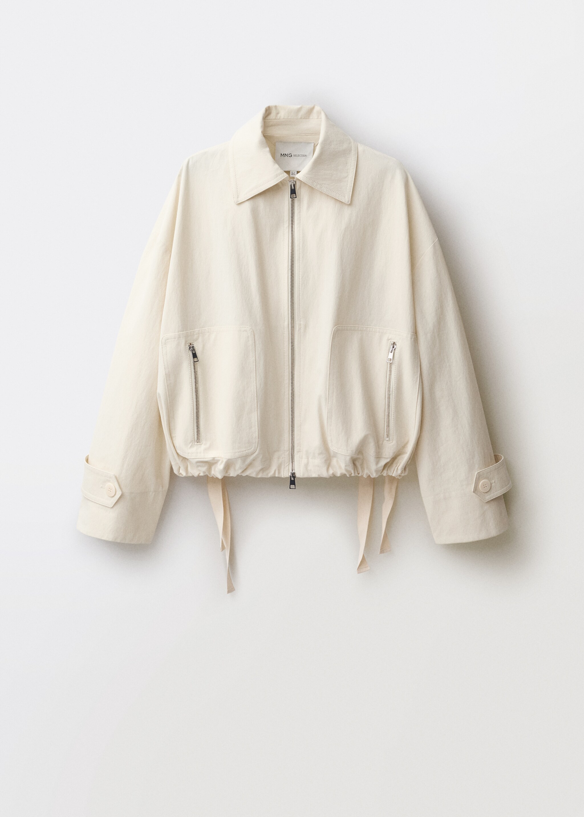 Bomber jacket with adjustable hem - Article without model, Ecru. Ref: 87064424-00.