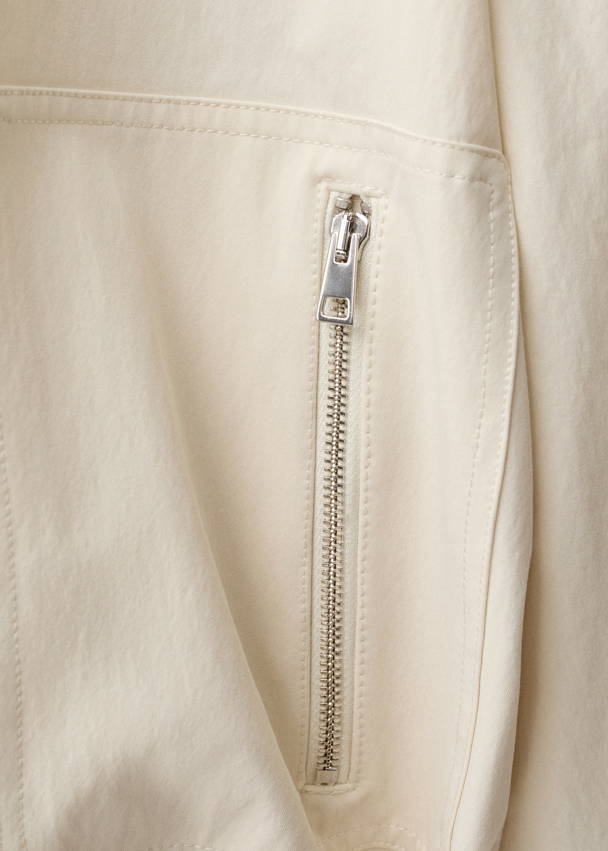 Bomber jacket with adjustable hem - Details of the article 0, Ecru. Ref: 87064424-00.