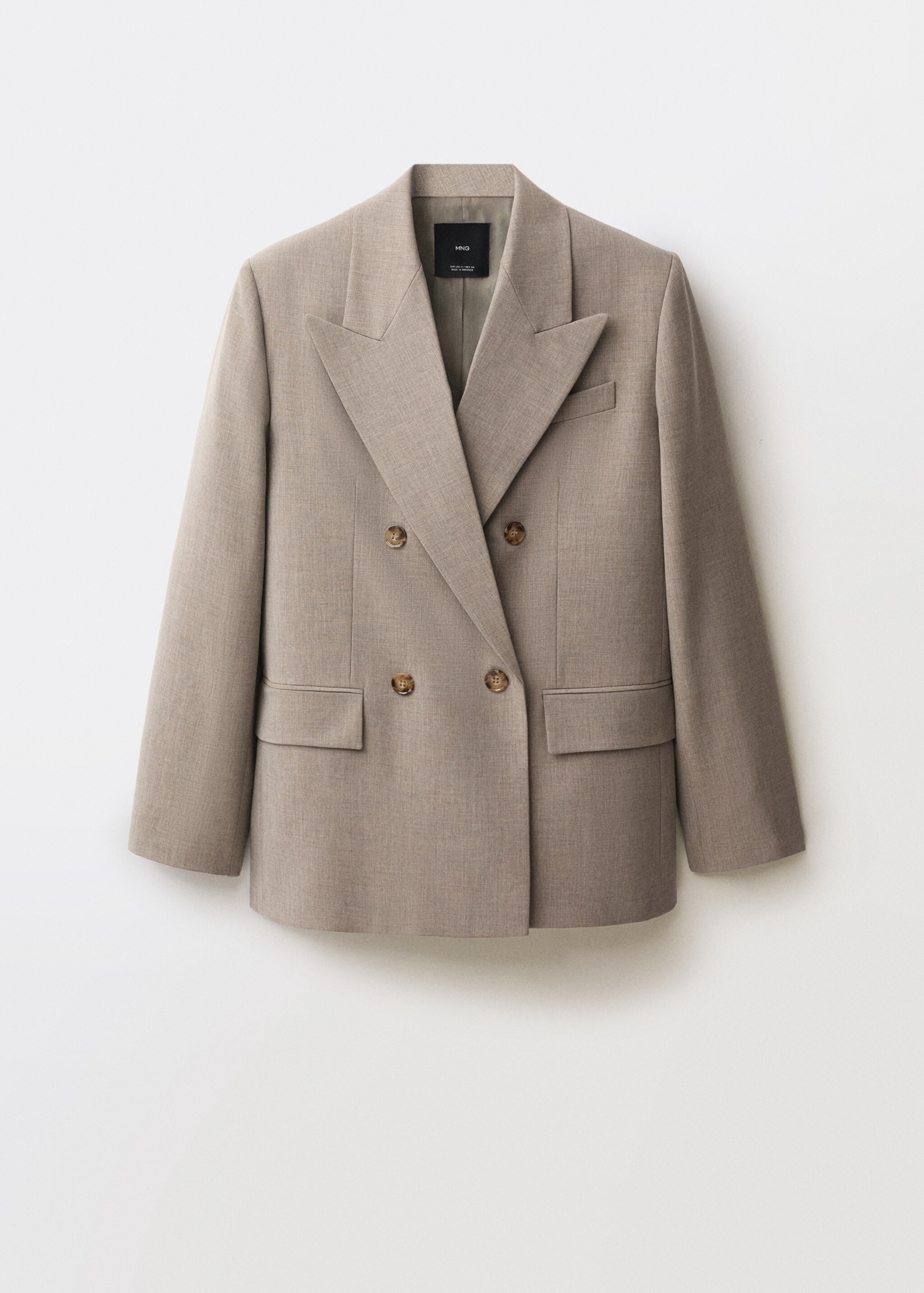 Wool-blend suit blazer - Article without model, Medium Brown. Ref: 87064427-00.