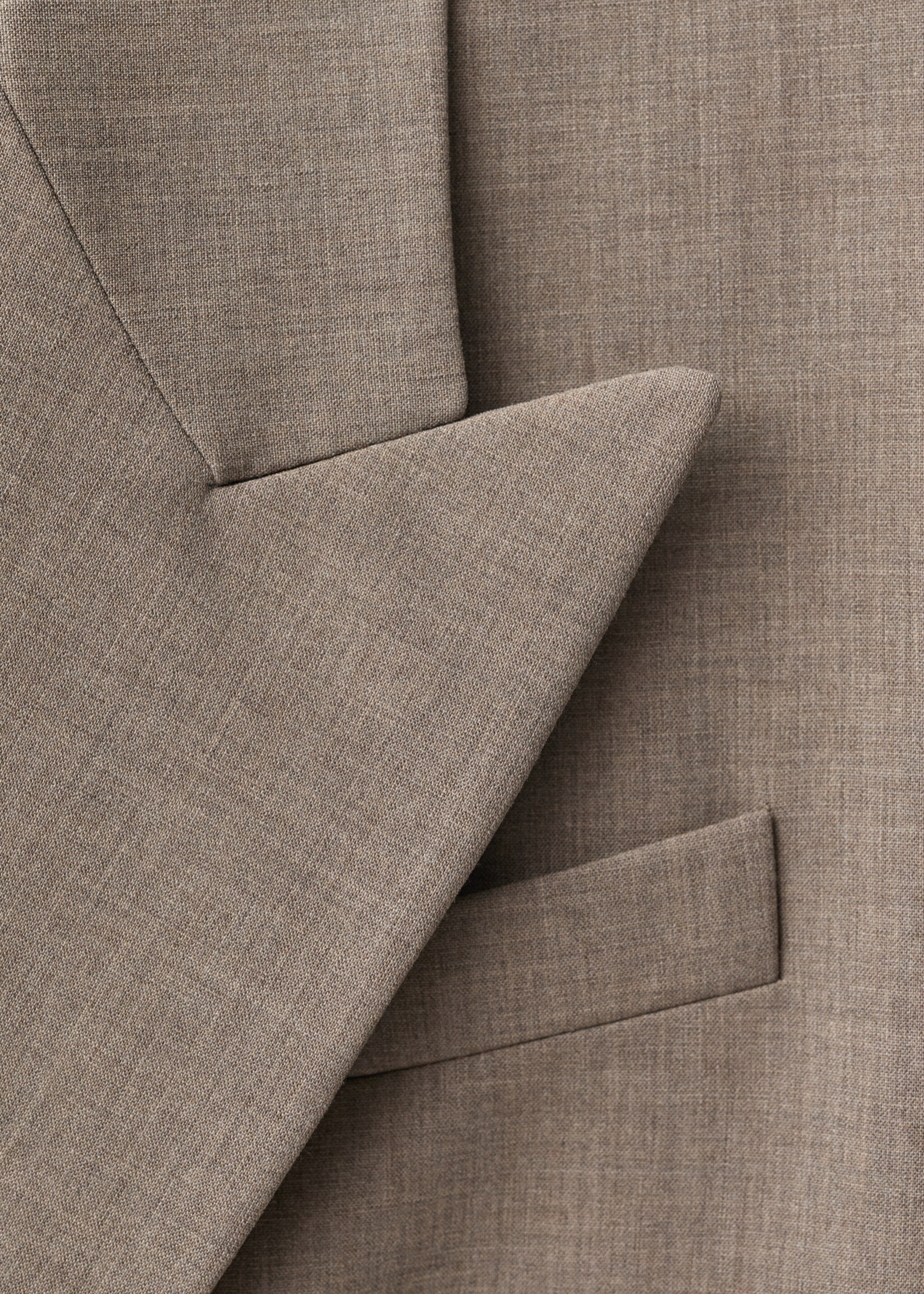 Wool-blend suit blazer - Details of the article 8, Medium Brown. Ref: 87064427-00.