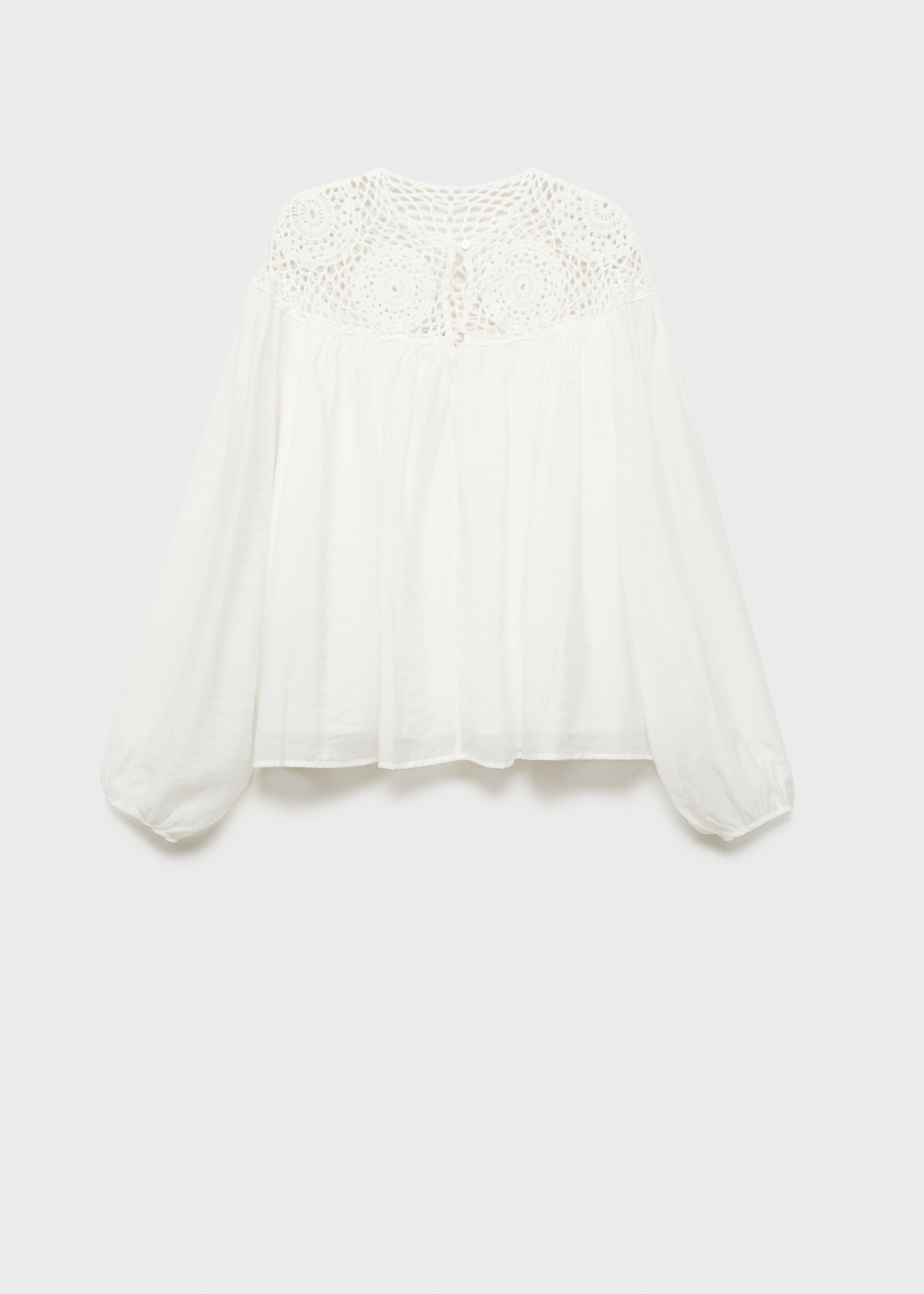 Crochet panel blouse - Article without model, Off White. Ref: 87064776-00.