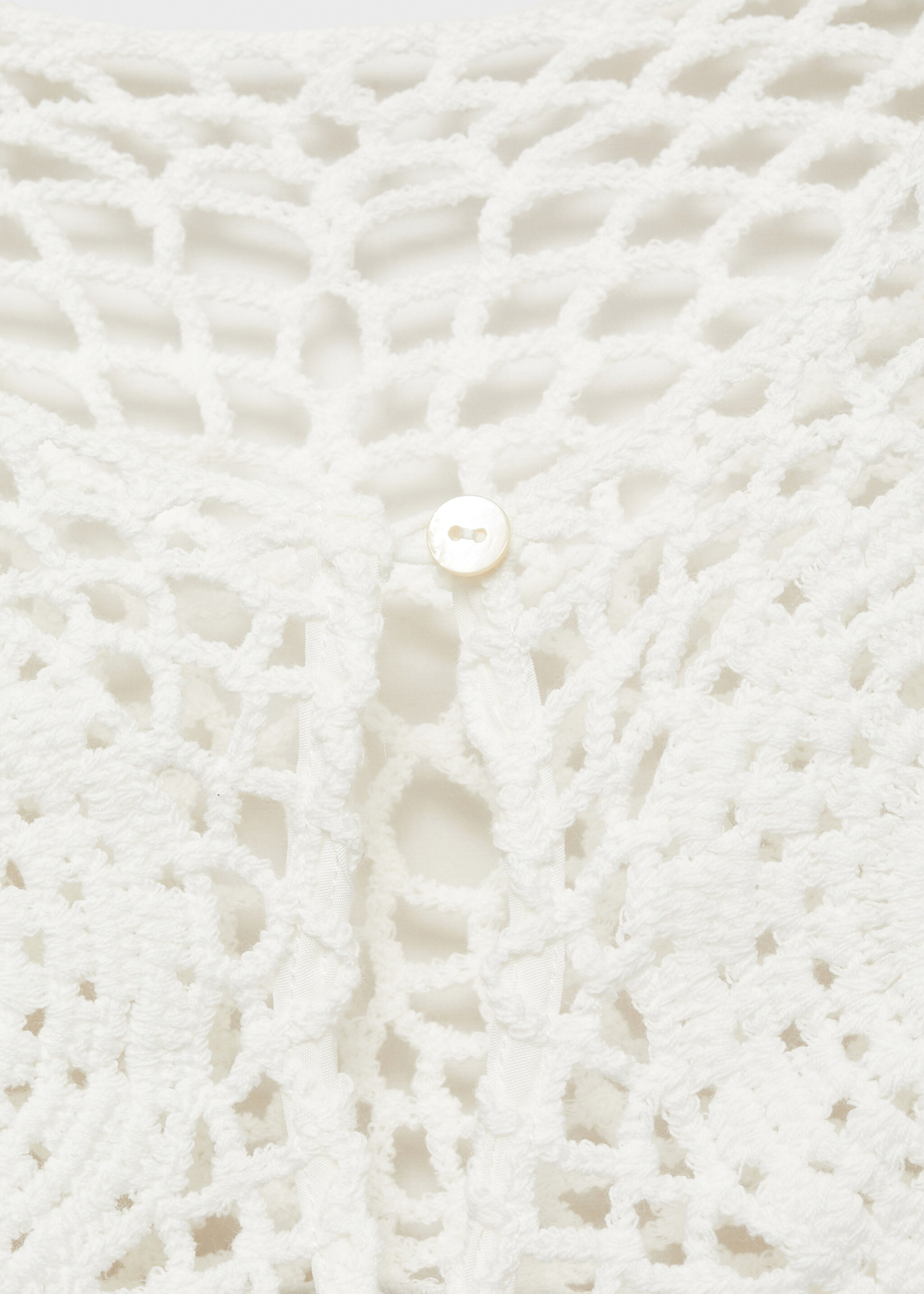 Crochet panel blouse - Details of the article 8, Off White. Ref: 87064776-00.