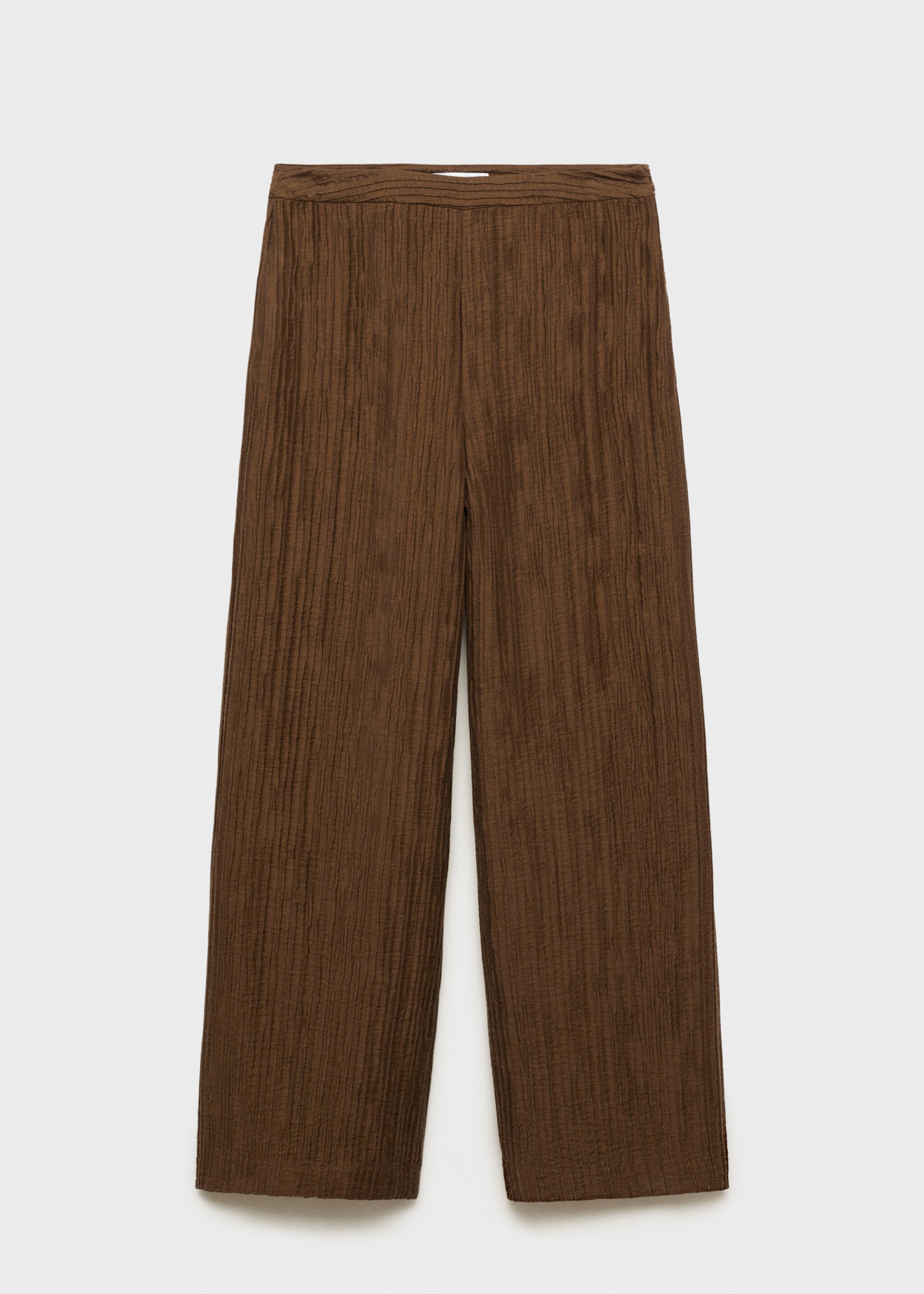 Straight textured trousers - Article without model, Coffee. Ref: 87064777-00.