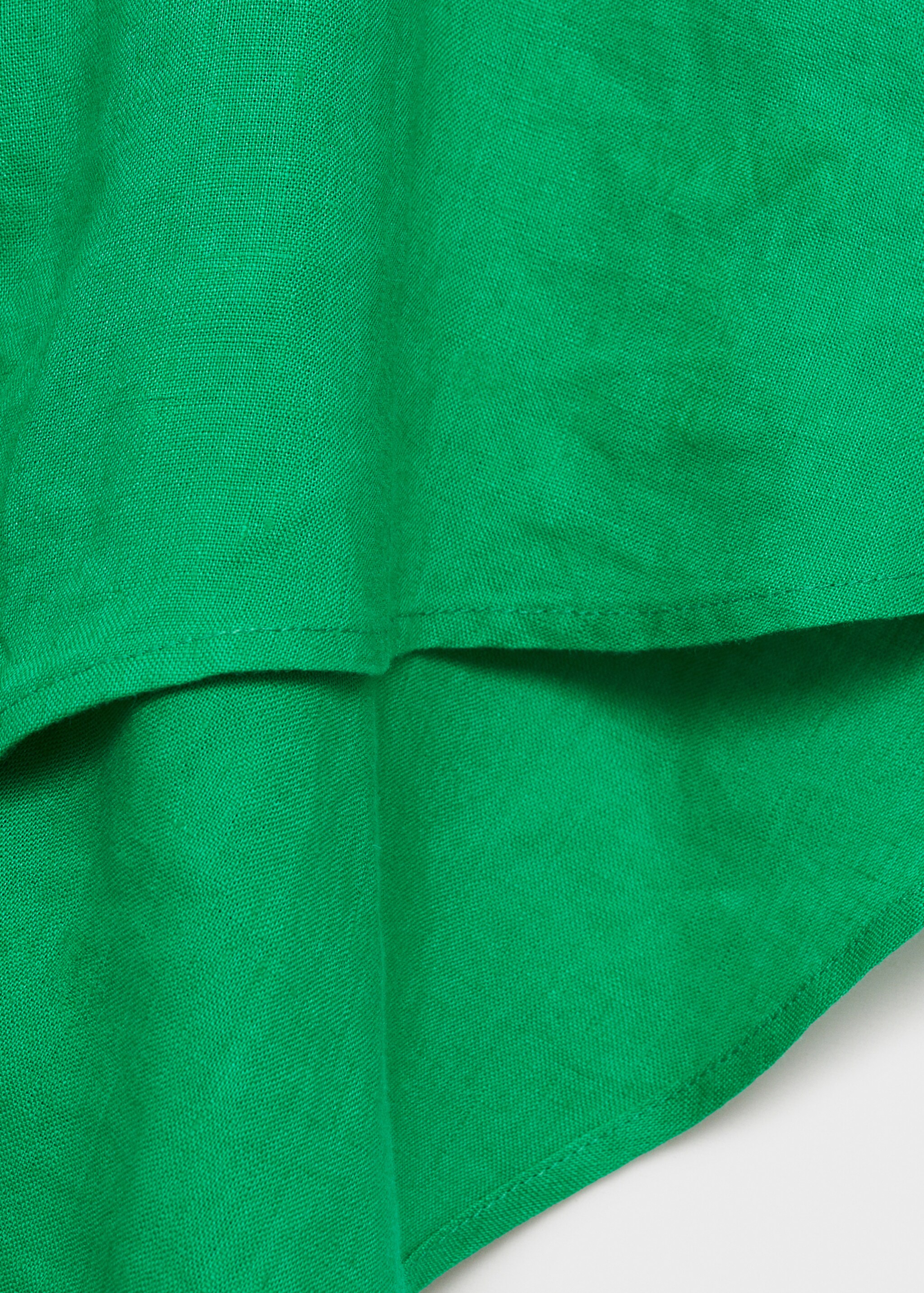 Asymmetrical linen jumpsuit - Details of the article 0, Green. Ref: 87064779-00.