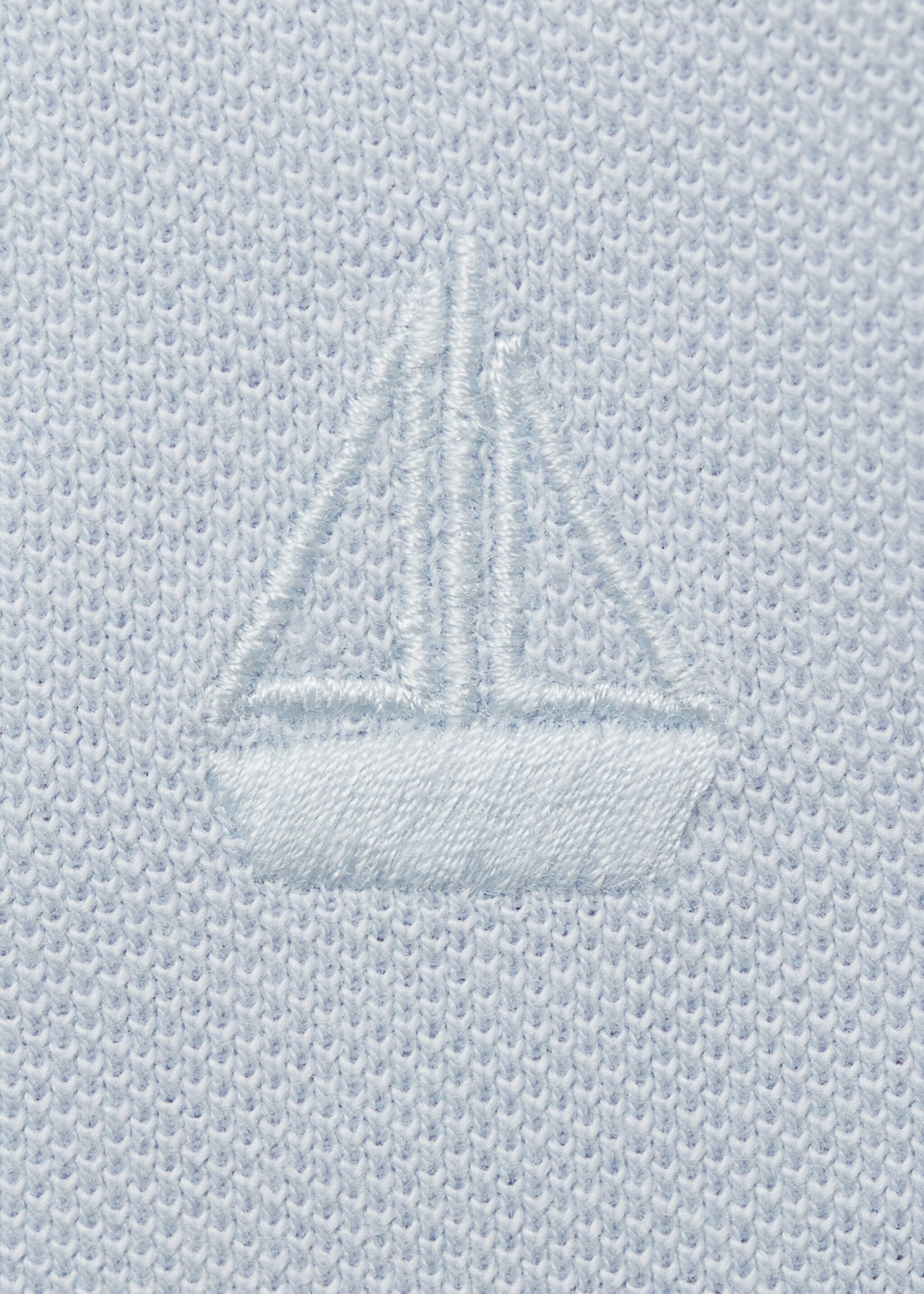 Mao collar cotton polo - Details of the article 0, Sky Blue. Ref: 87064780-00.