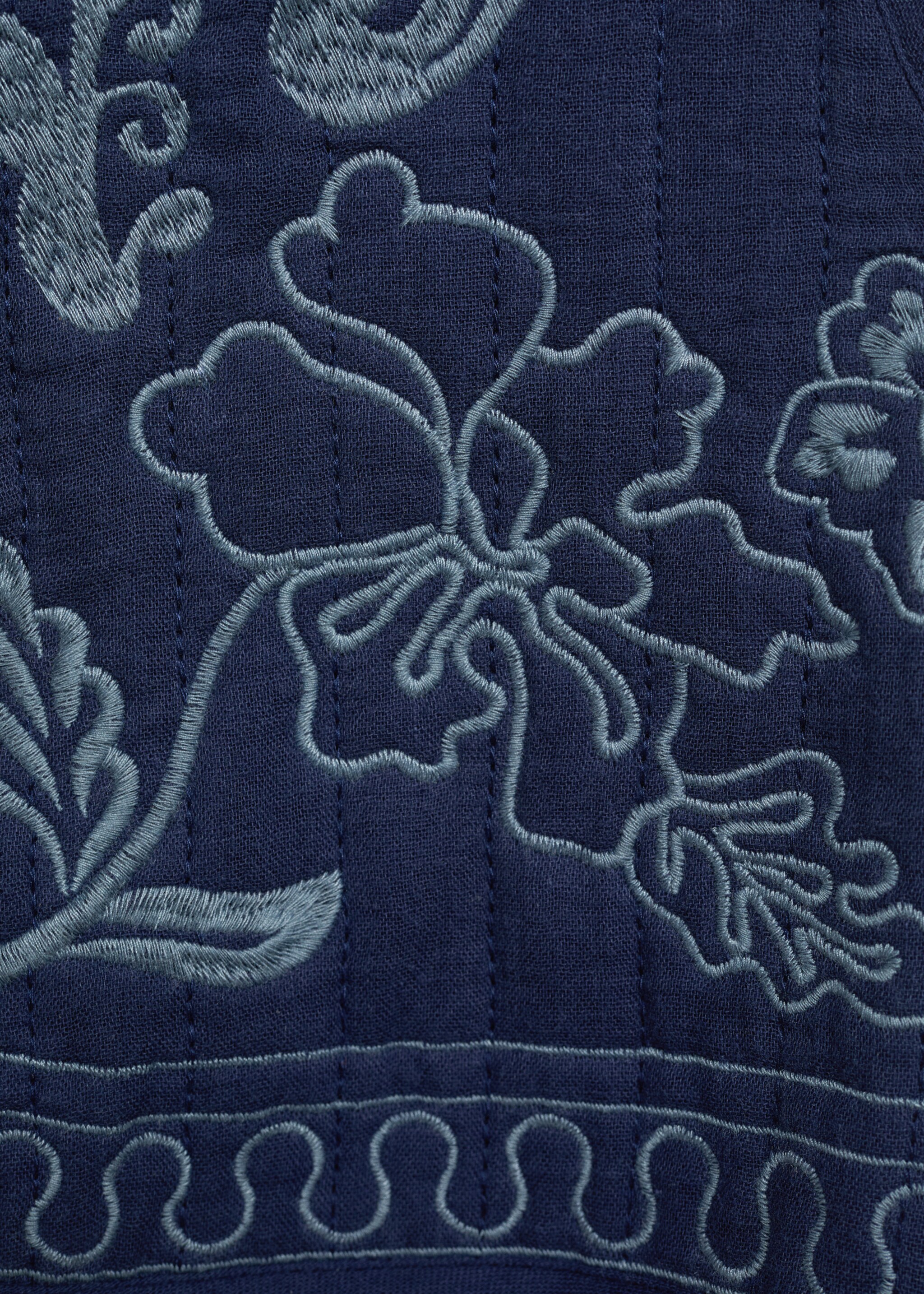 Chaleco algodón bordado - Detalle del artículo 0, Azul marino oscuro. Ref: 87064787-00.