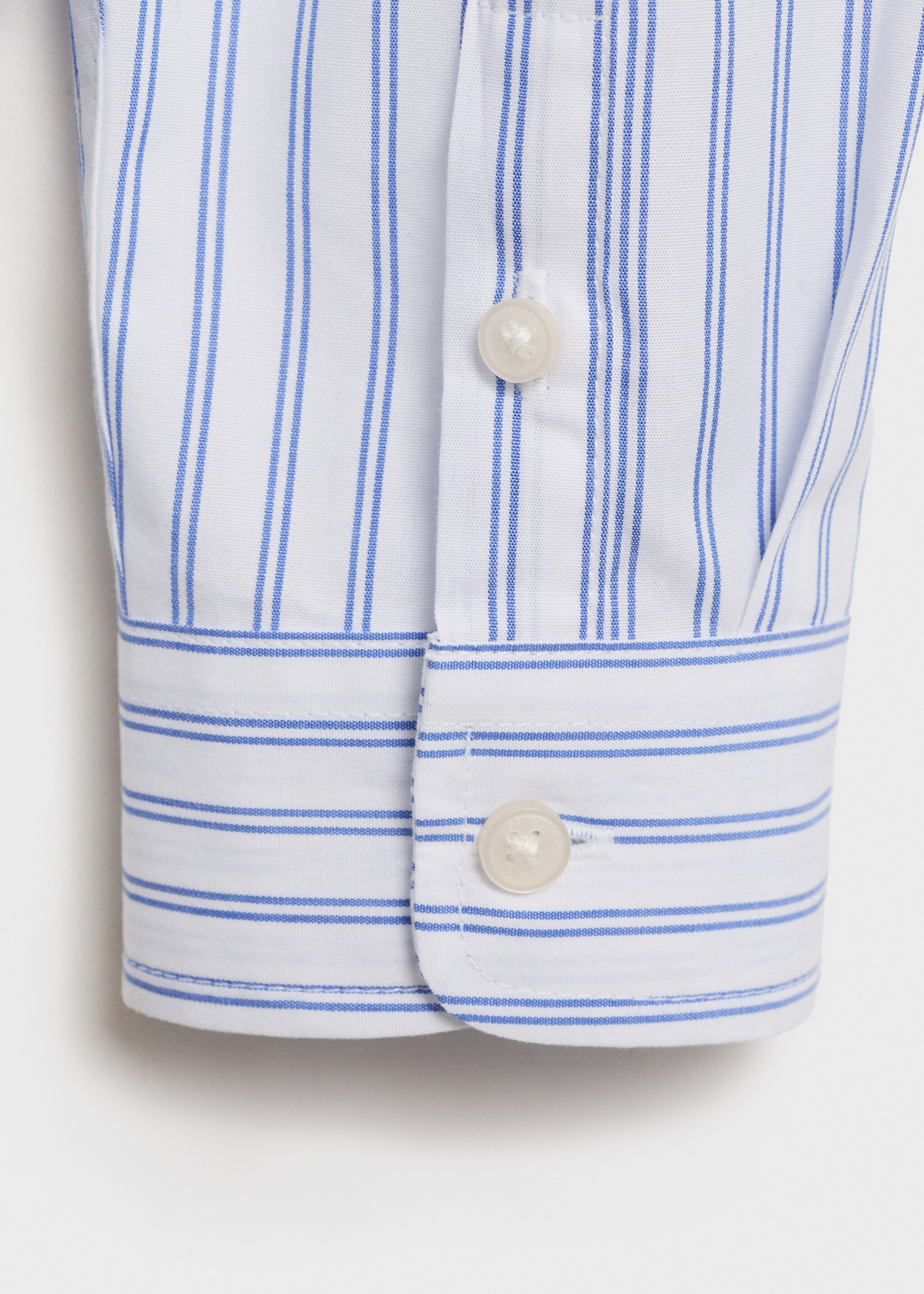 Striped cotton shirt - Details of the article 0, White. Ref: 87064791-00.