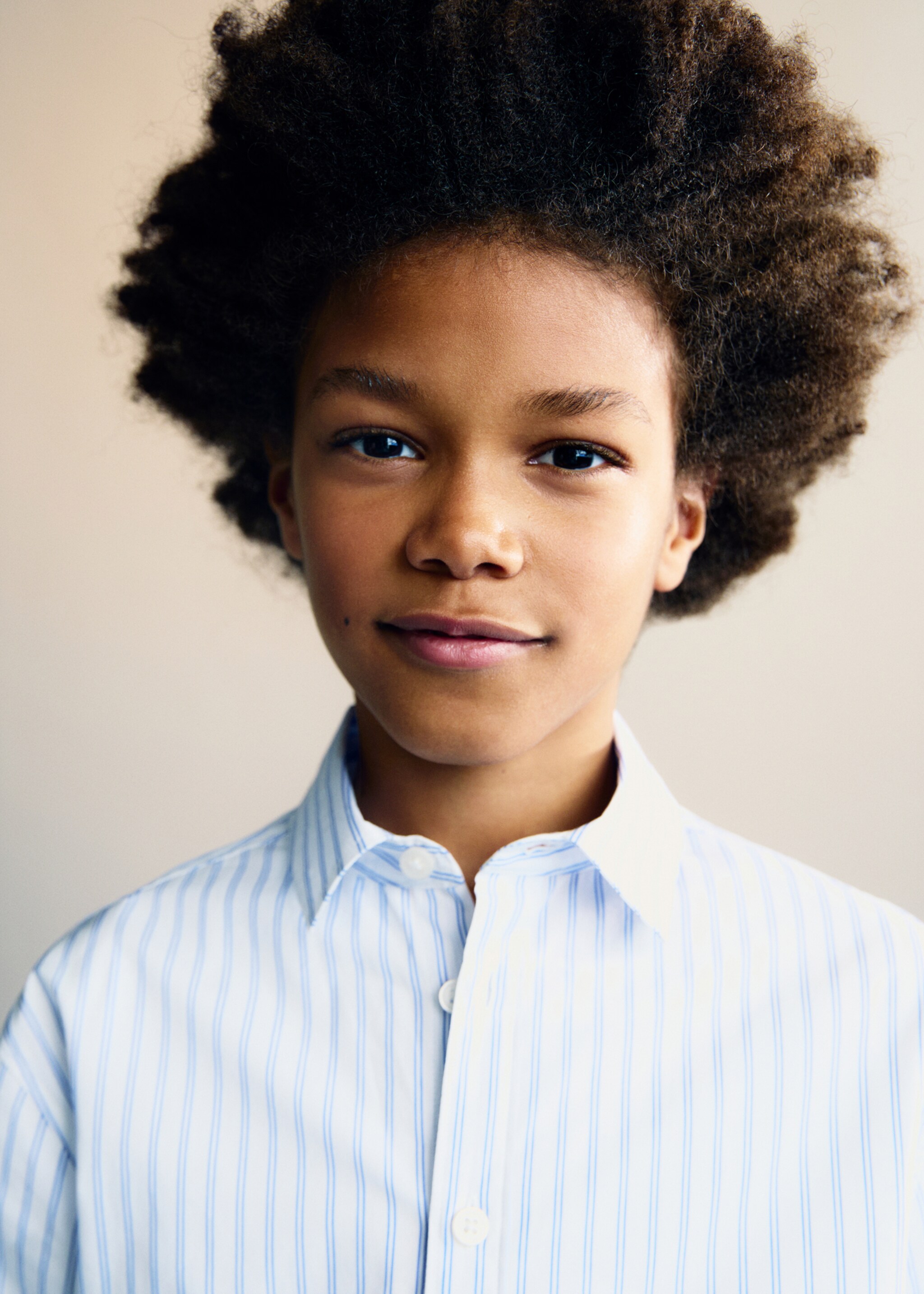 Striped cotton shirt - Details of the article 1, White. Ref: 87064791-00.