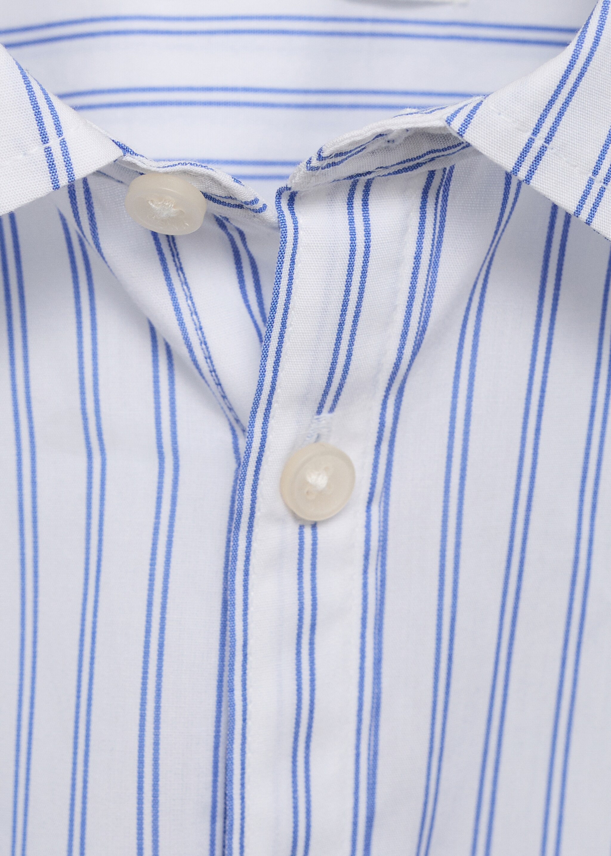 Striped cotton shirt - Details of the article 8, White. Ref: 87064791-00.