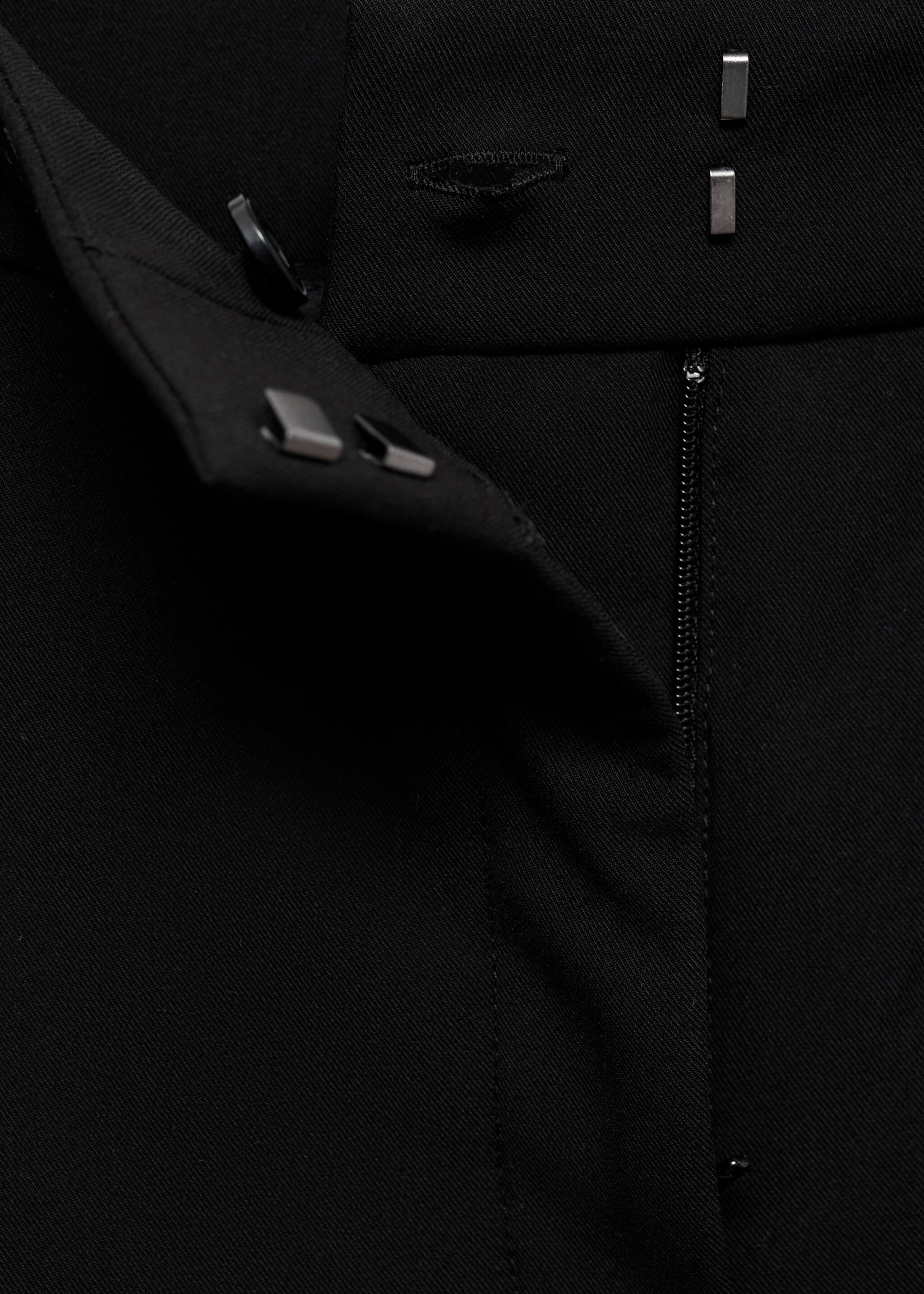 Straight mid-rise trousers - Details of the article 8, Black. Ref: 87064800-00.