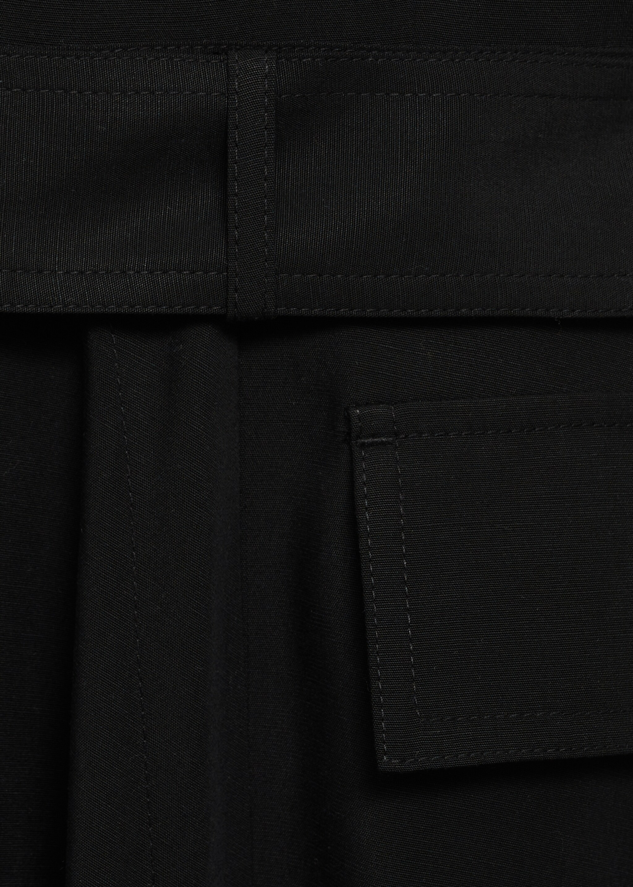 Asymmetrical dress with belt - Details of the article 0, Black. Ref: 87064801-00.