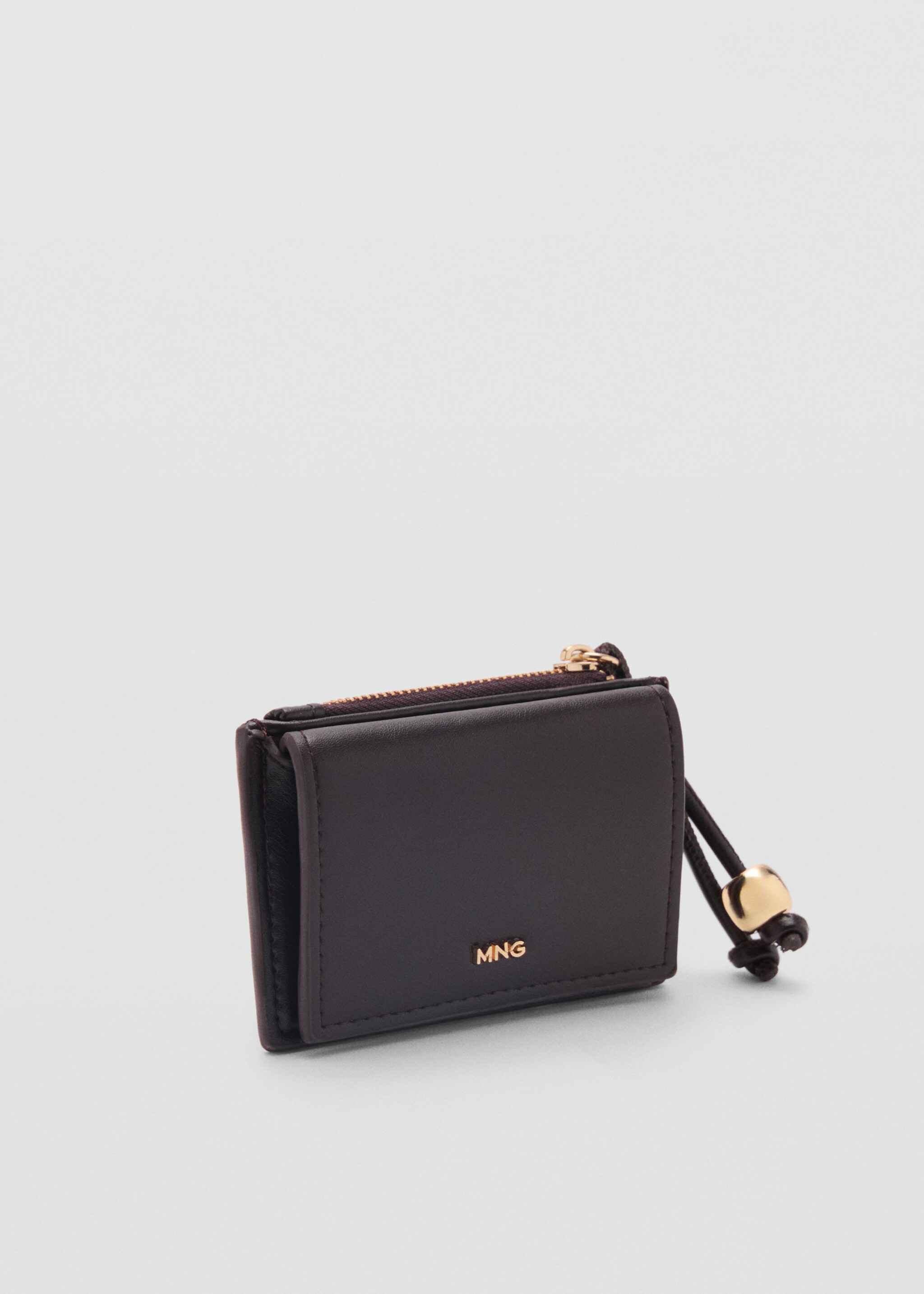 Faux-effect purse with bead detail - Medium plane, Chocolate. Ref: 87064809-00.