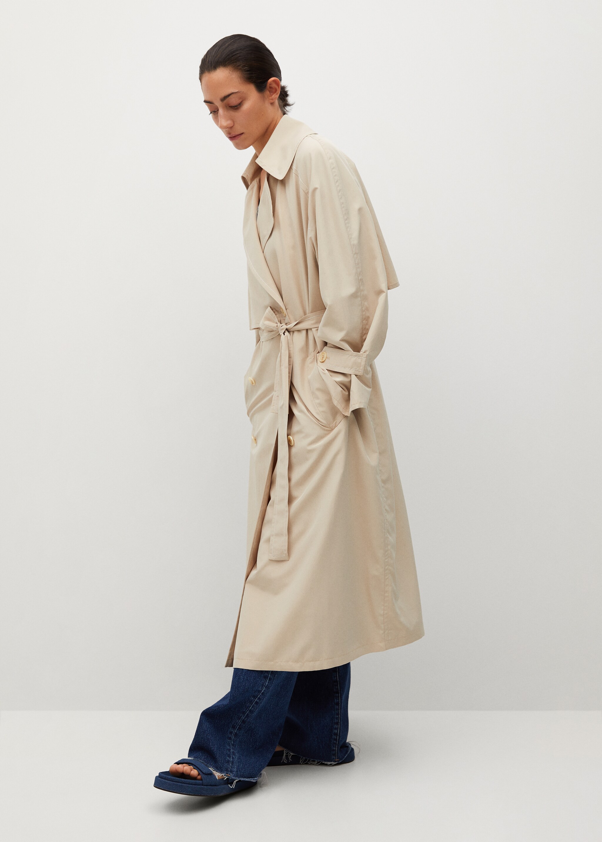 Trench lyocell fluido - Plano medio