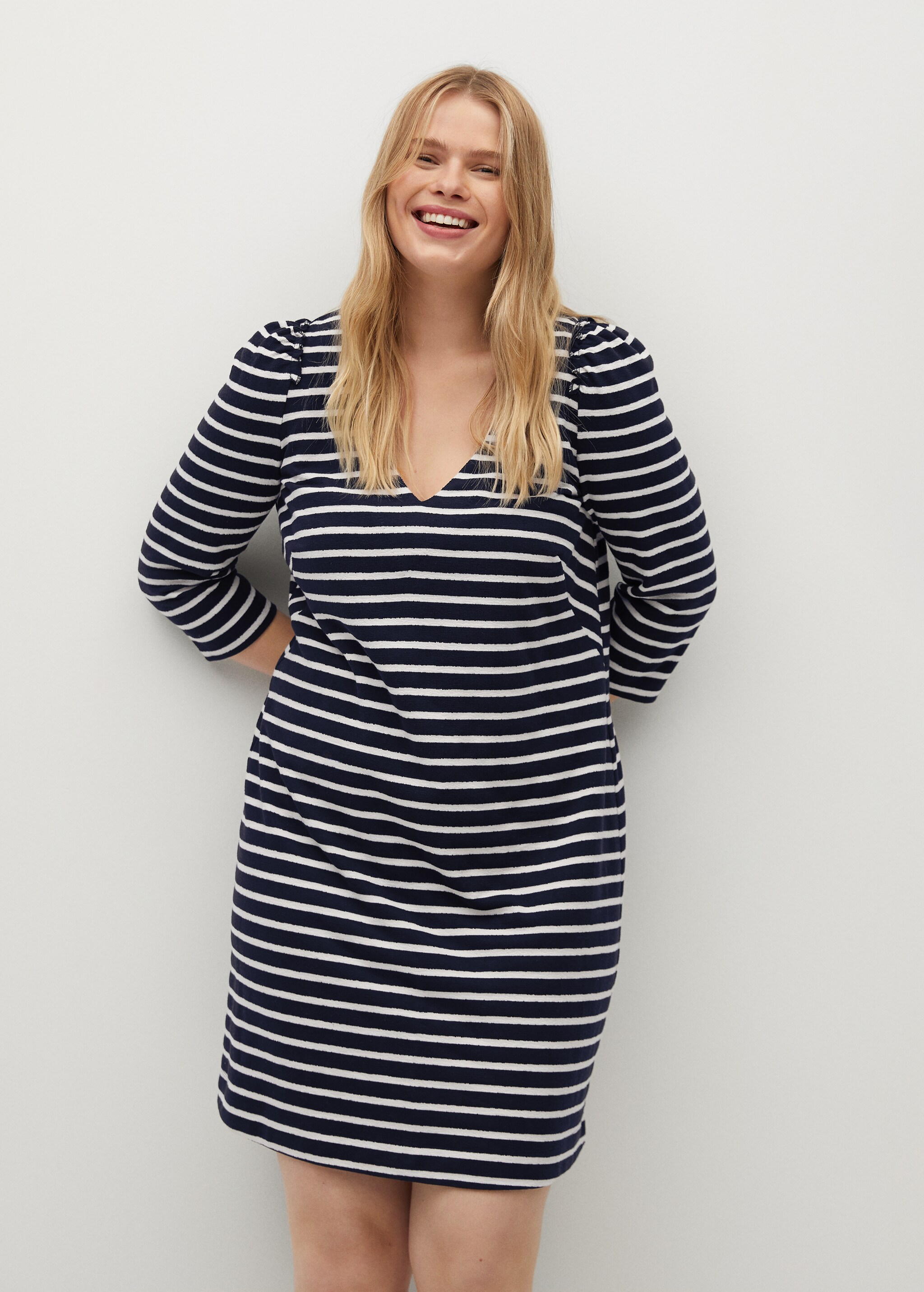 Puffed sleeves striped dress - Medium plane