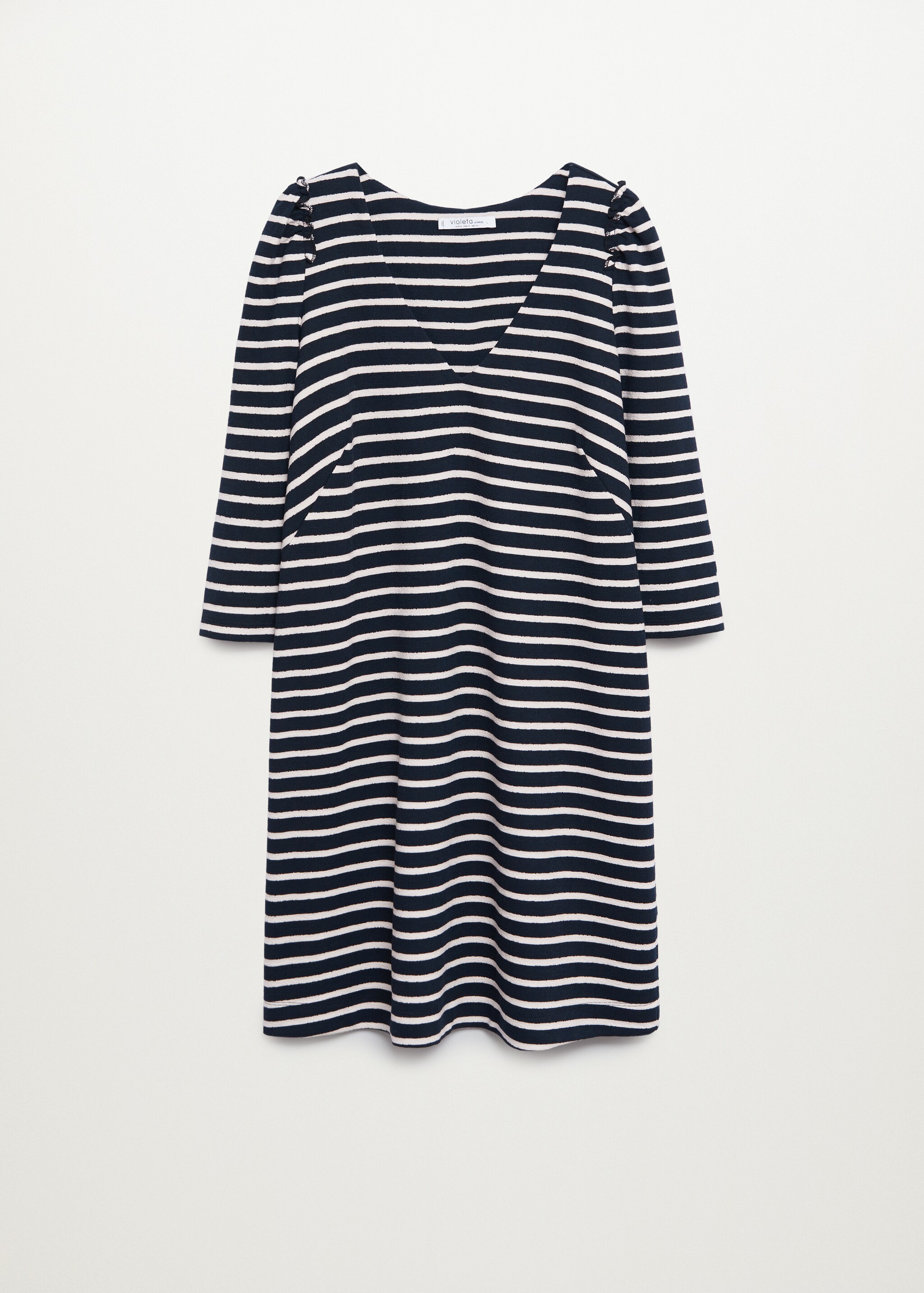 Puffed sleeves striped dress - Article without model