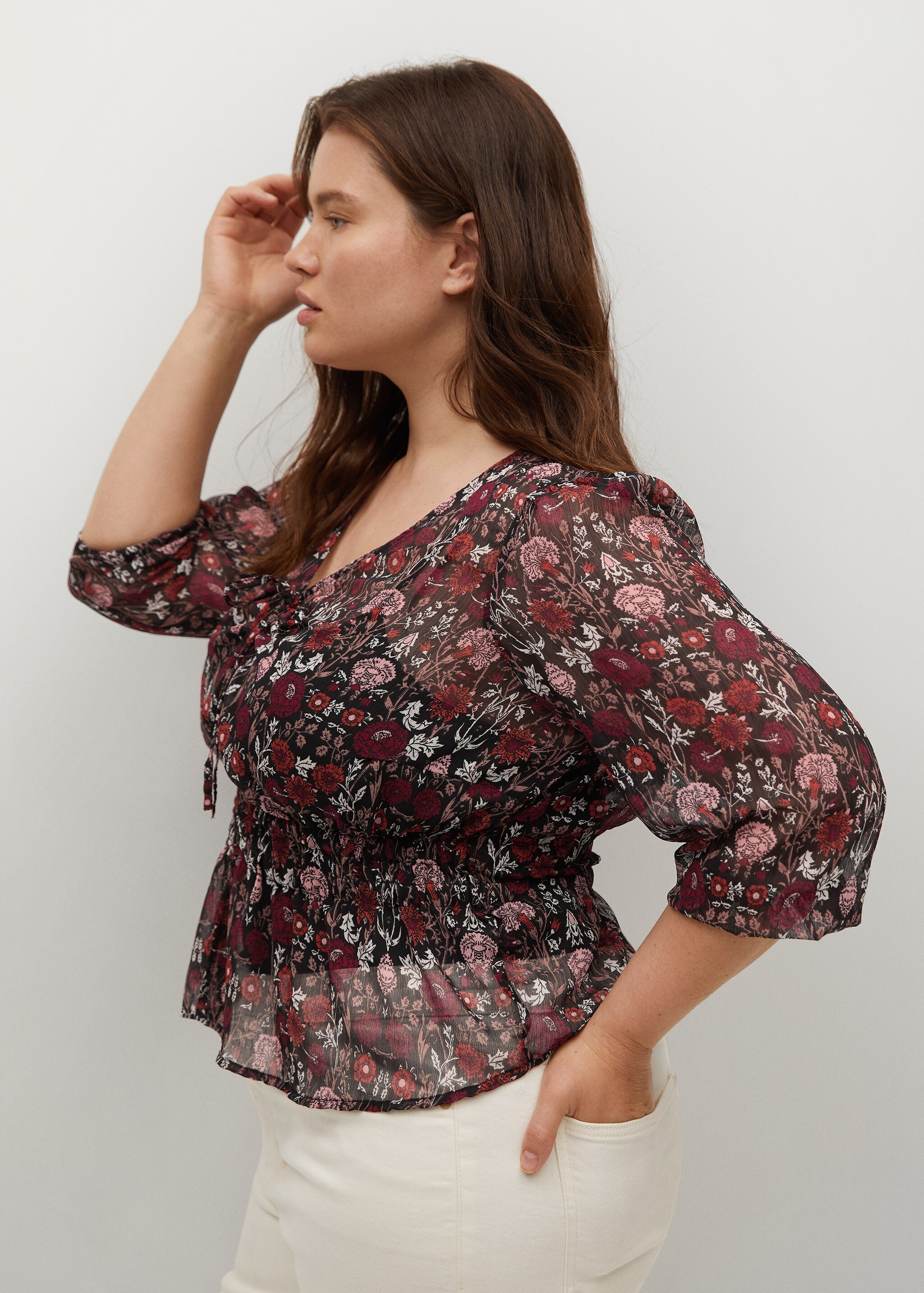 Flowy printed blouse - Medium plane