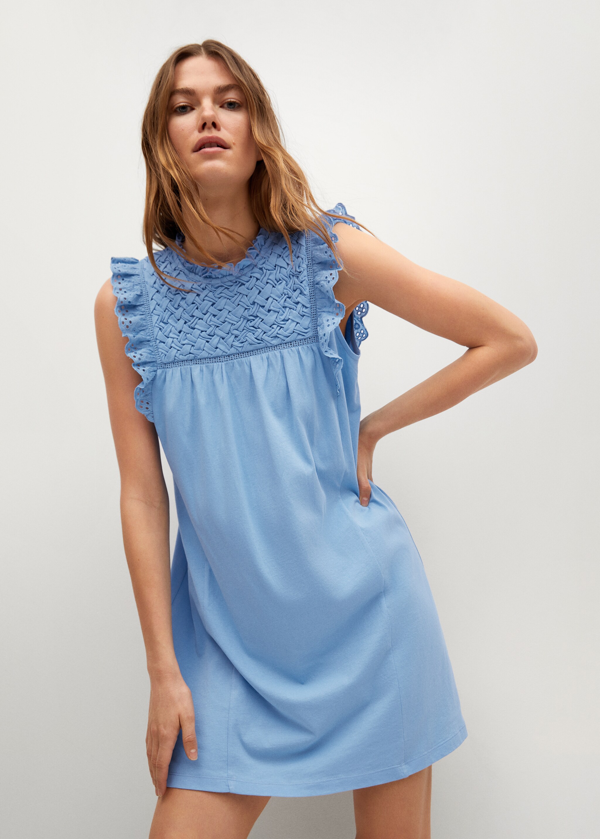 Vestido algodón volantes - Plano medio
