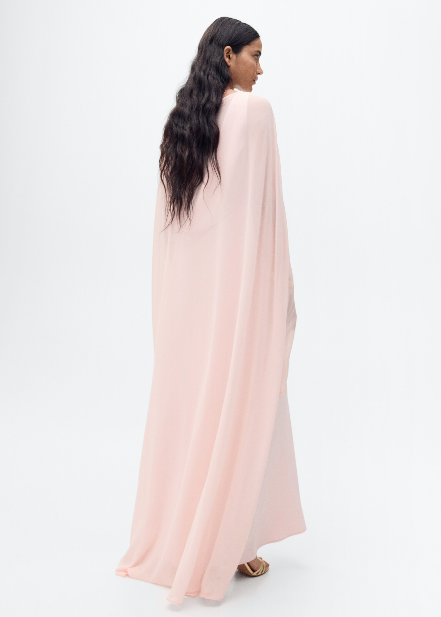 Long semi-transparent cape - Reverse of the article