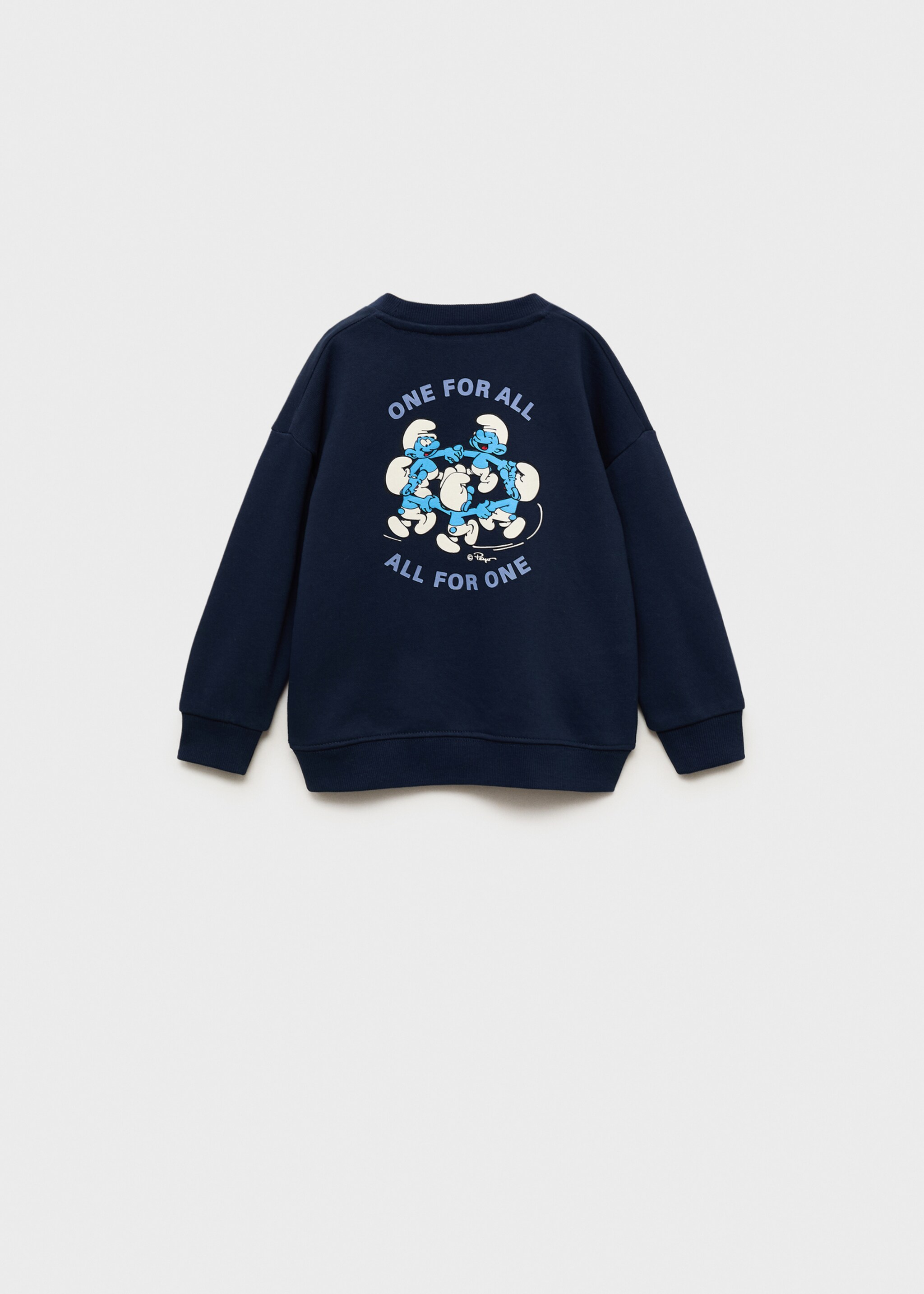Sweat-shirt Schtroumpfs - Verso de l’article, Bleu marine foncé. Ref: 87065731-00.