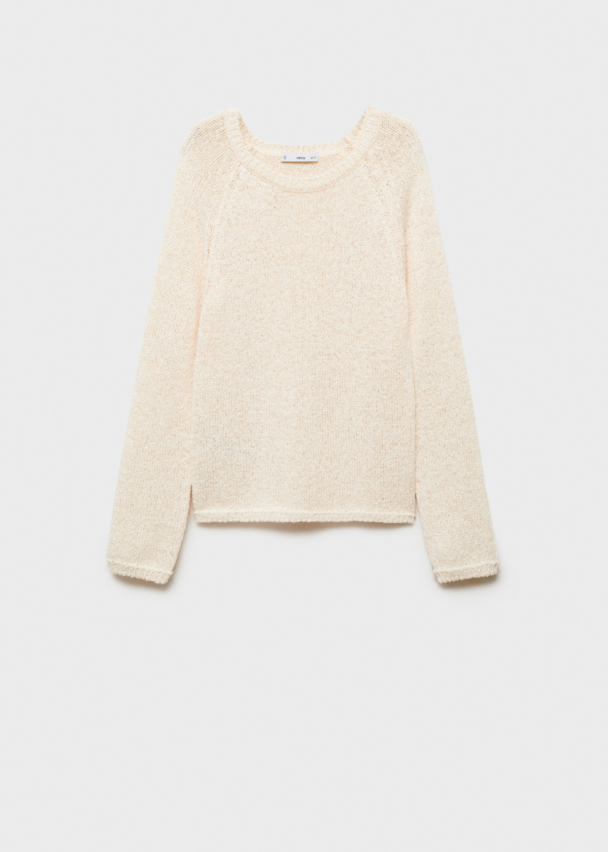 Häkelpullover mit Rundhals - Artikel ohne Model, Ecru. Ref: 87065736-00.