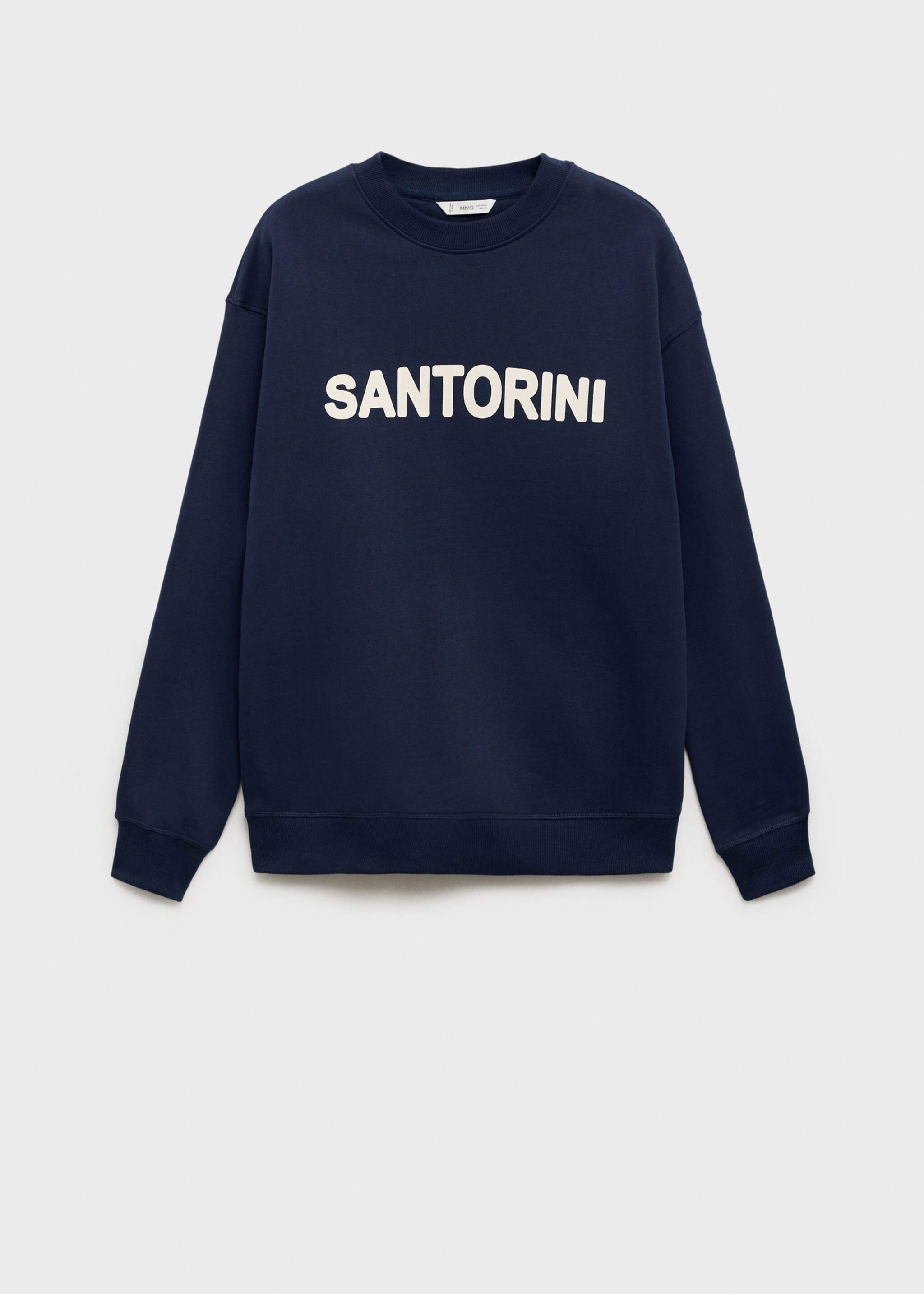 Bavlněná mikina s potiskem nápisu - Zboží bez modelu, Námořnická modrá. Ref: 87065737-00.