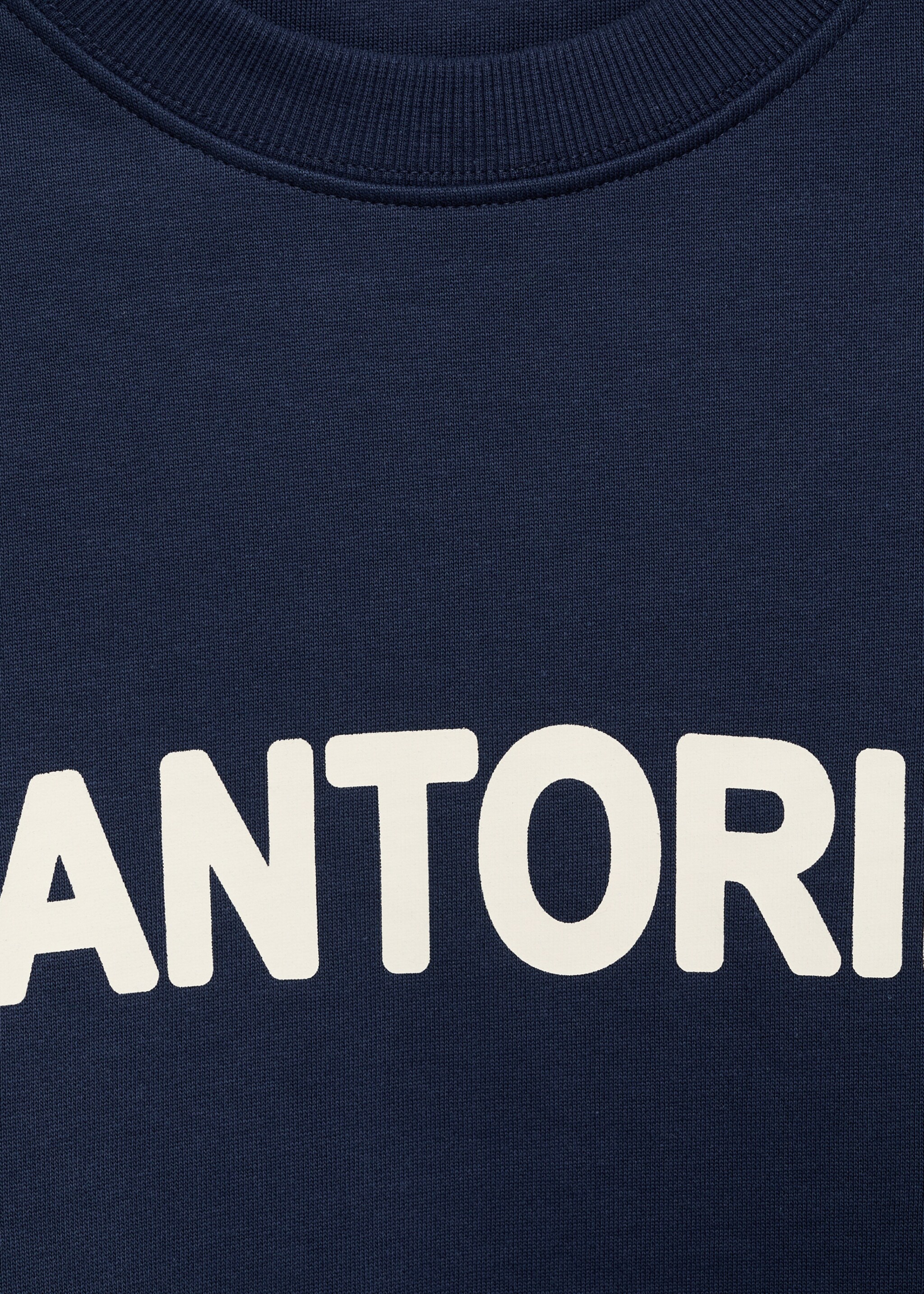 Bavlněná mikina s potiskem nápisu - Detail zboží 8, Námořnická modrá. Ref: 87065737-00.