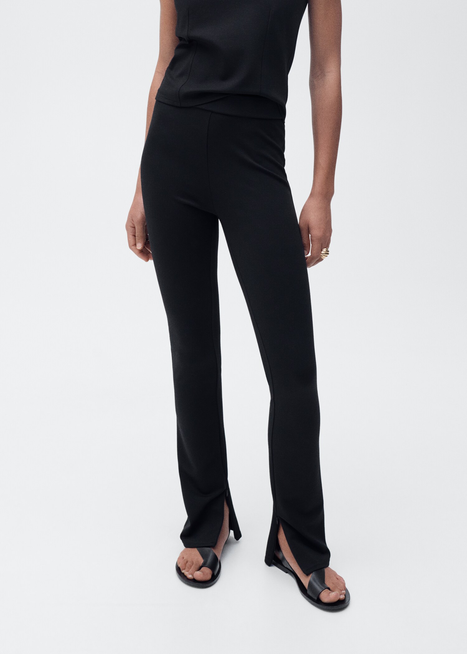 Skinny trousers with openings - Medium plane