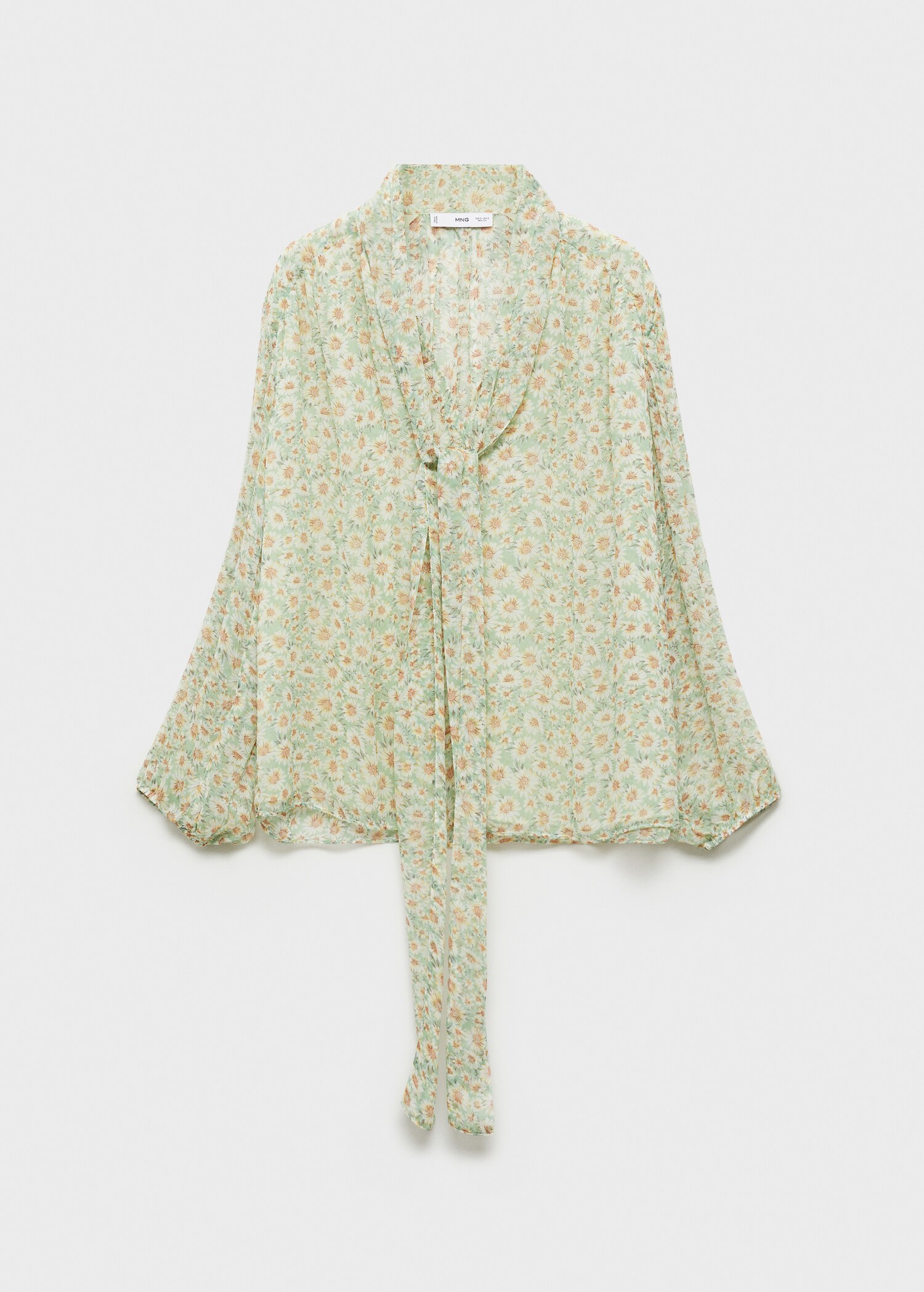 Blouse imprimé floral à nœud - Article sans modèle