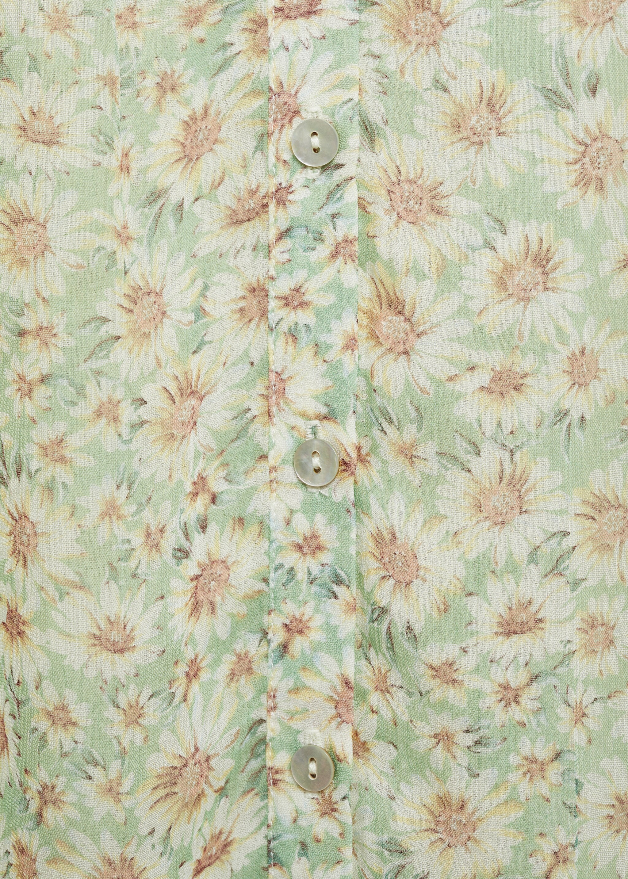 Floral tie blouse - Details of the article 0, Green. Ref: 87065745-00.