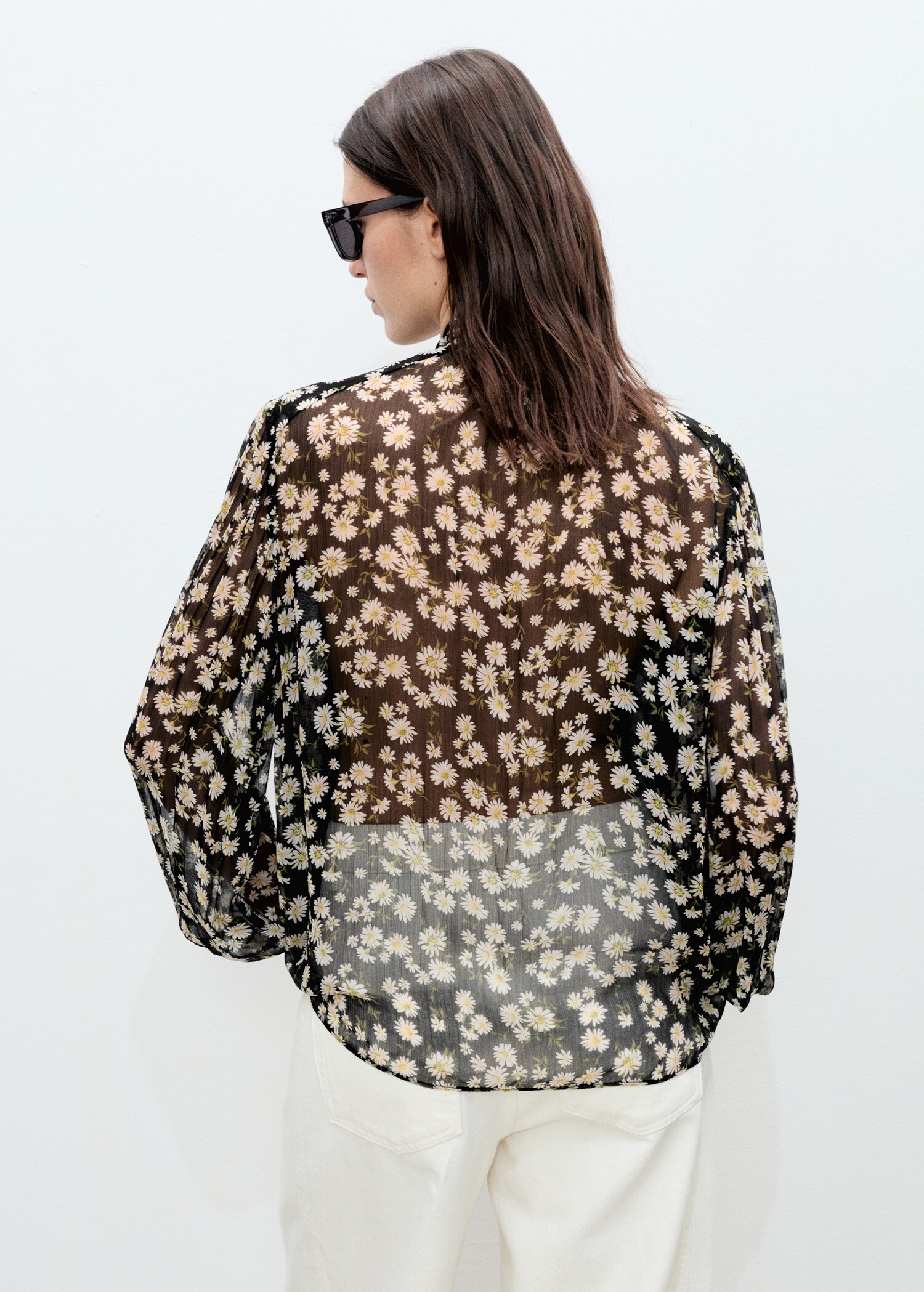 Blouse imprimé floral à nœud - Verso de l’article