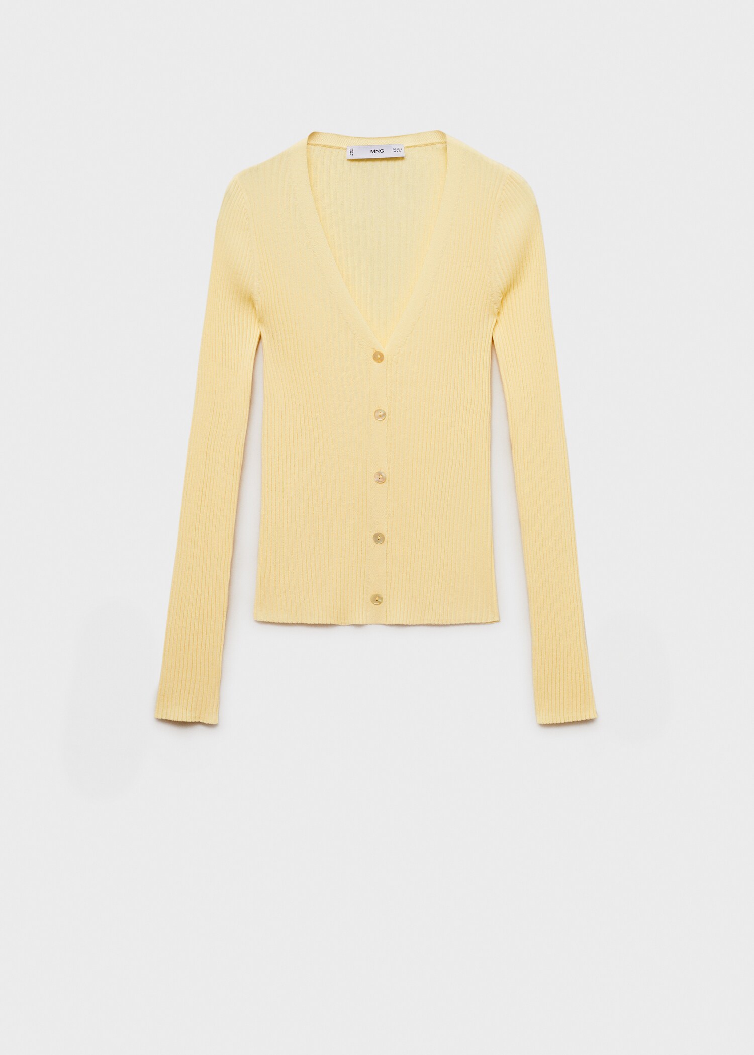 Càrdigan punt canalé escot en punta - Article sense model