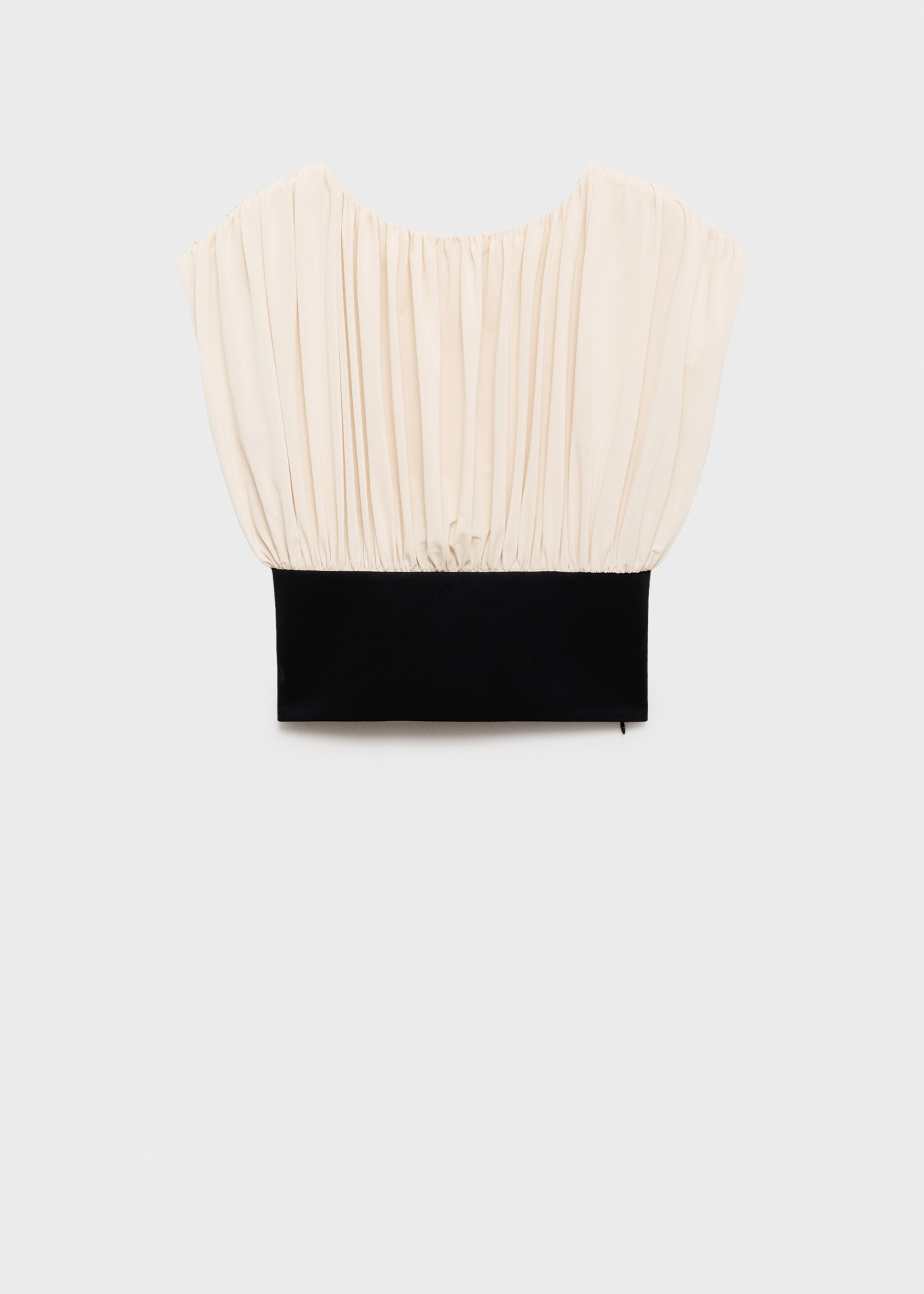 Combined draped top - Article without model, Ecru. Ref: 87065758-00.