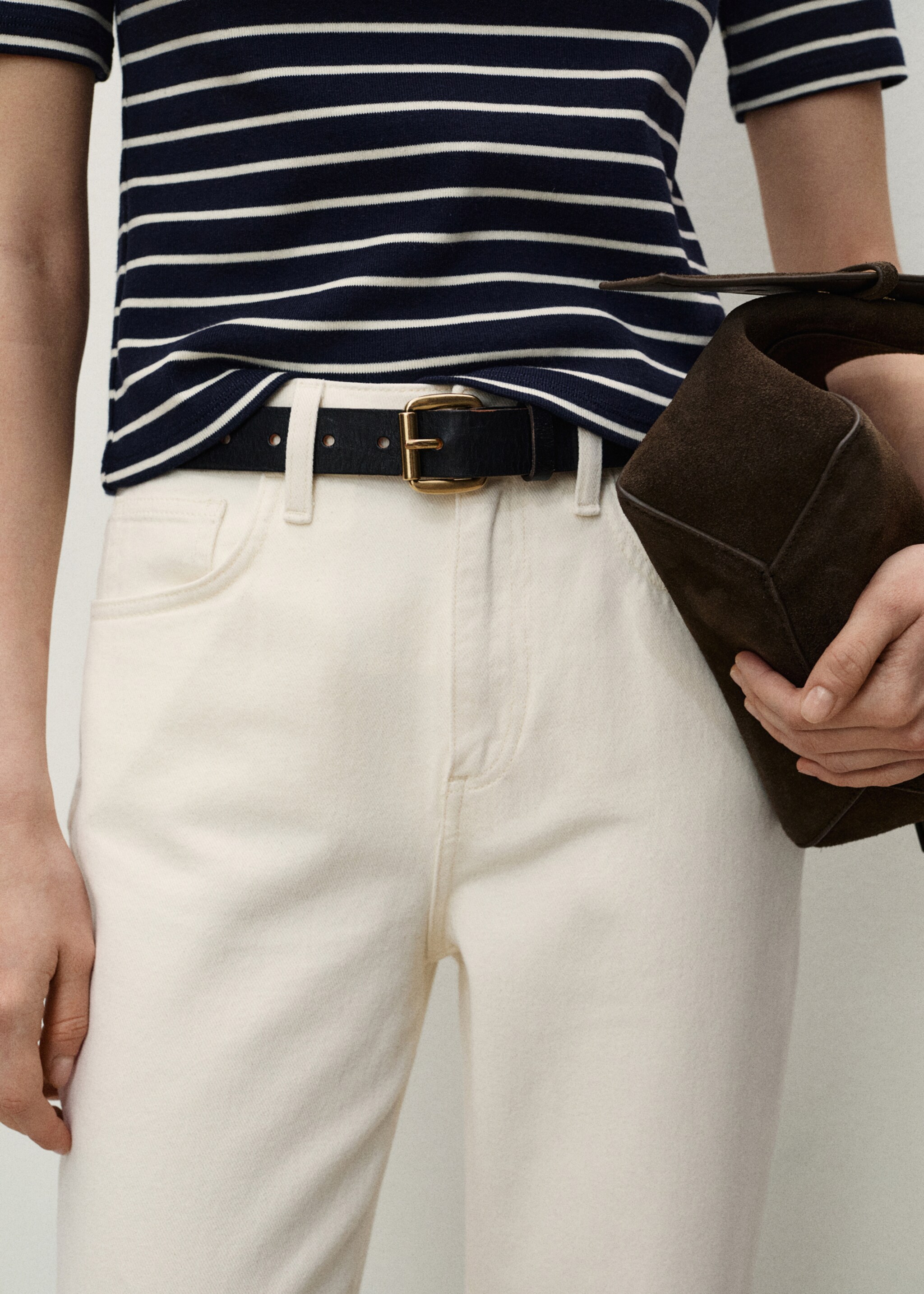 Matilda medium-rise straight-fit jeans - Details of the article 6, Ecru. Ref: 87065765-00.