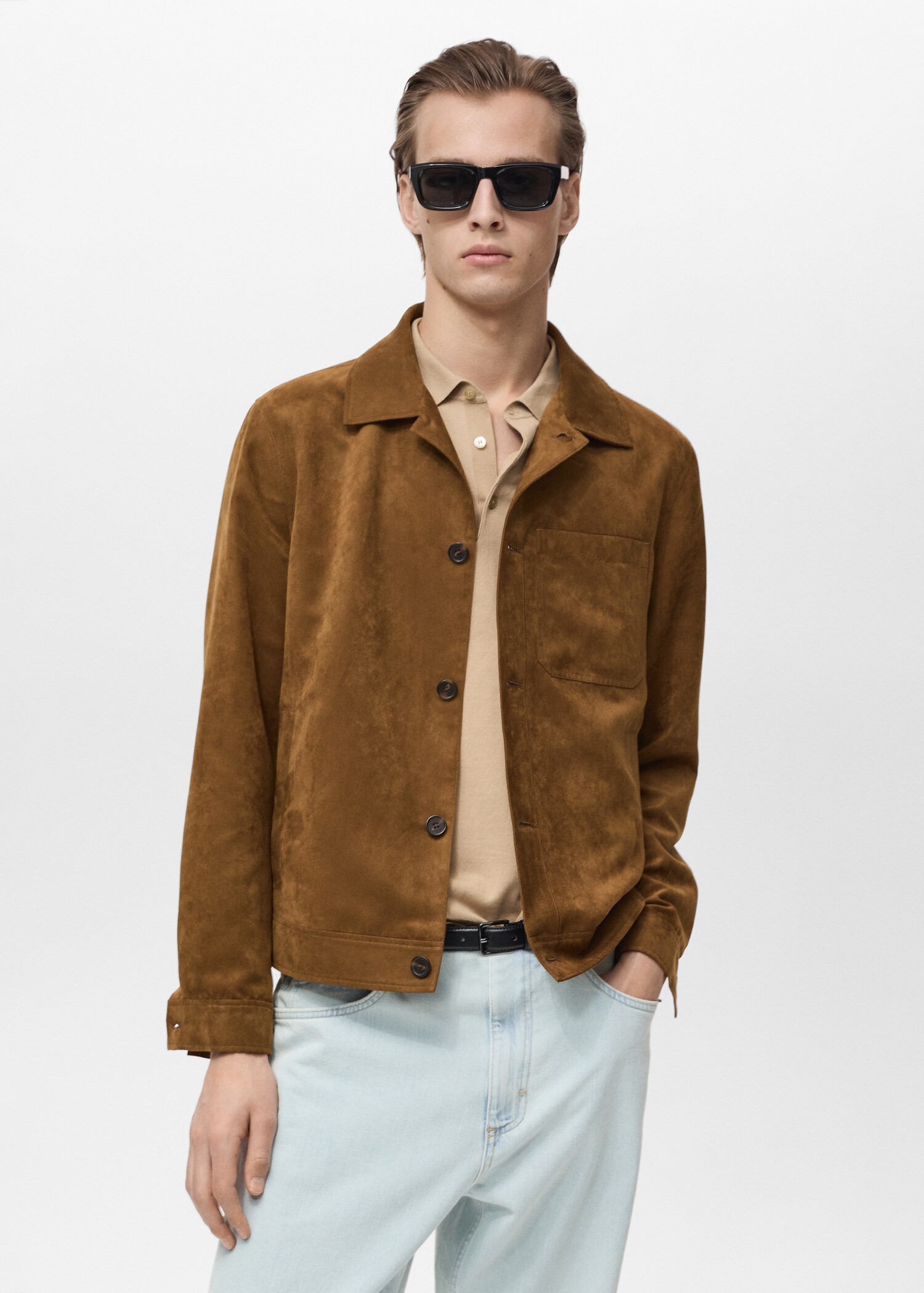 Suede effect overshirt - Medium plane