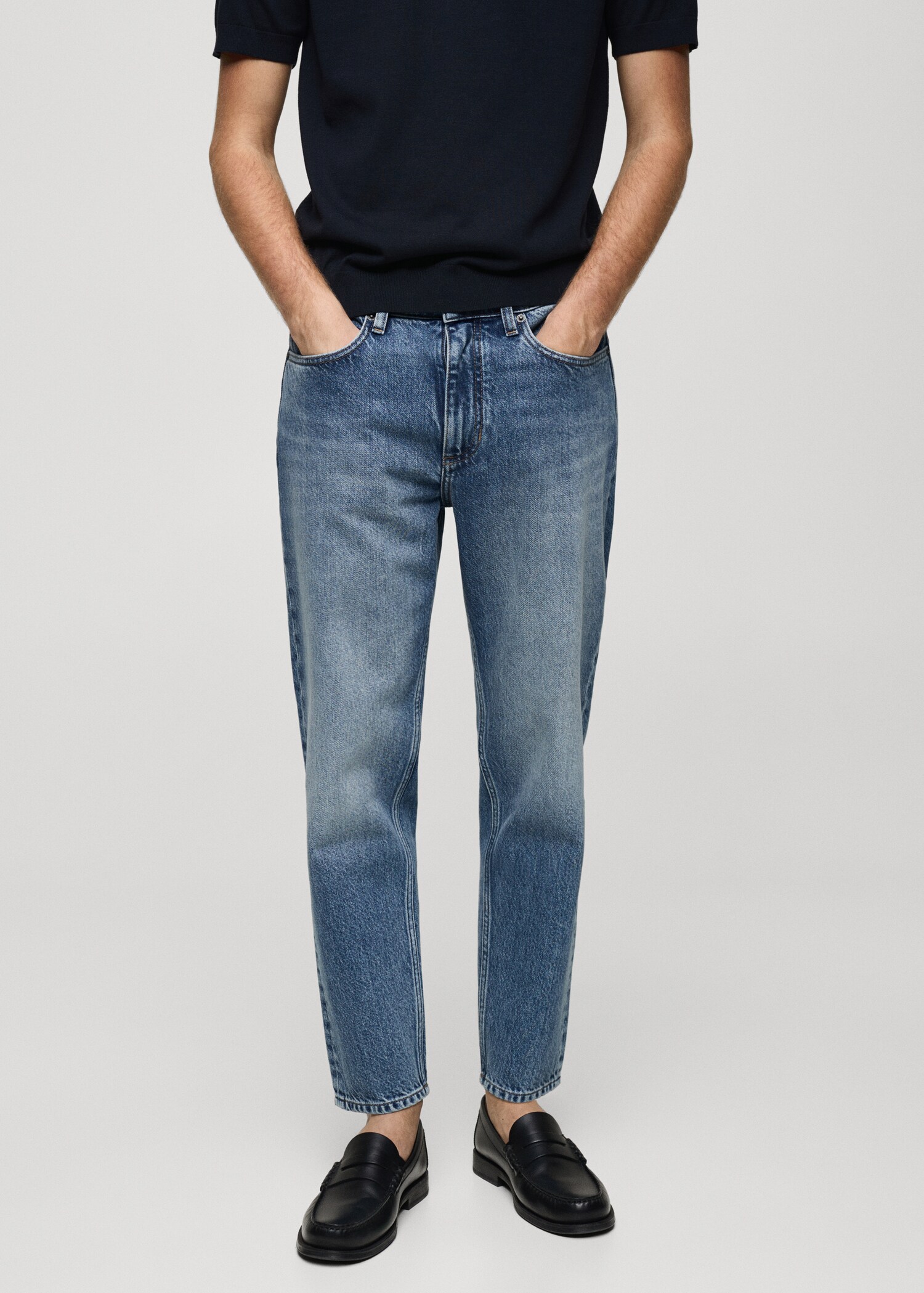 Cropped carrot-fit jeans - Medium plane