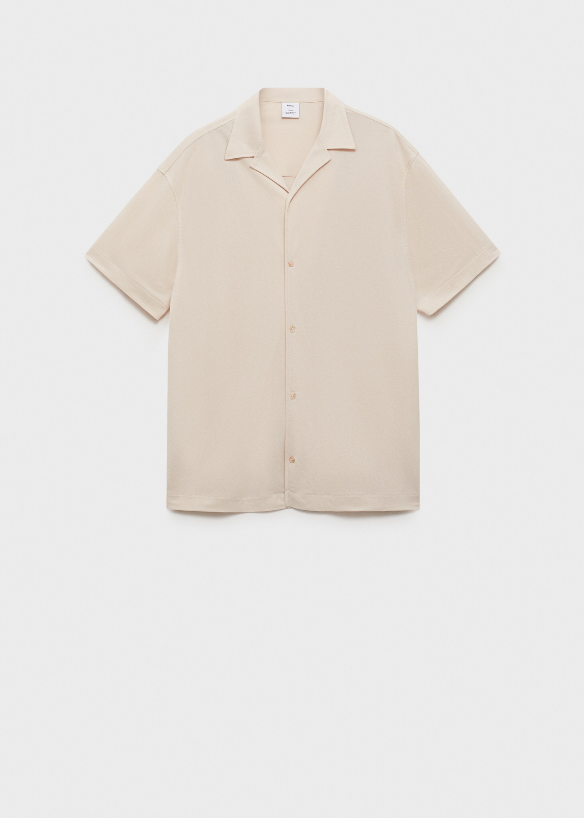 Modal shirt with bowling collar - Article without model, Beige. Ref: 87065923-00.