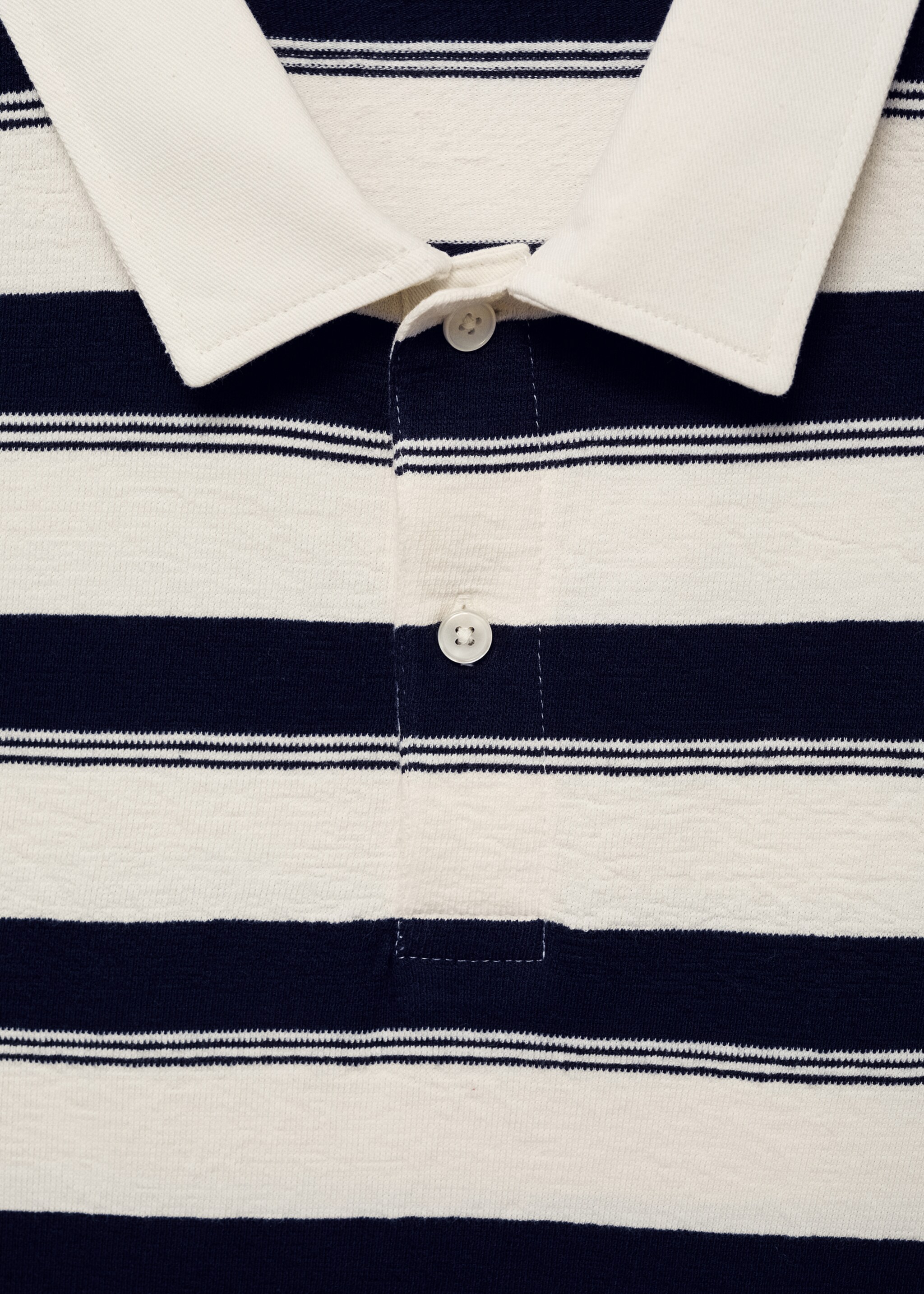 100% cotton striped polo shirt - Details of the article 8, Dark Navy. Ref: 87065931-00.